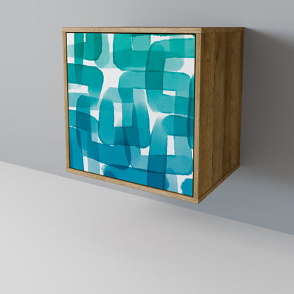 TURQUOISE RECTANGLES 1-Door Sideboard