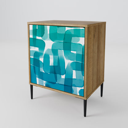 TURQUOISE RECTANGLES 1-Door Sideboard