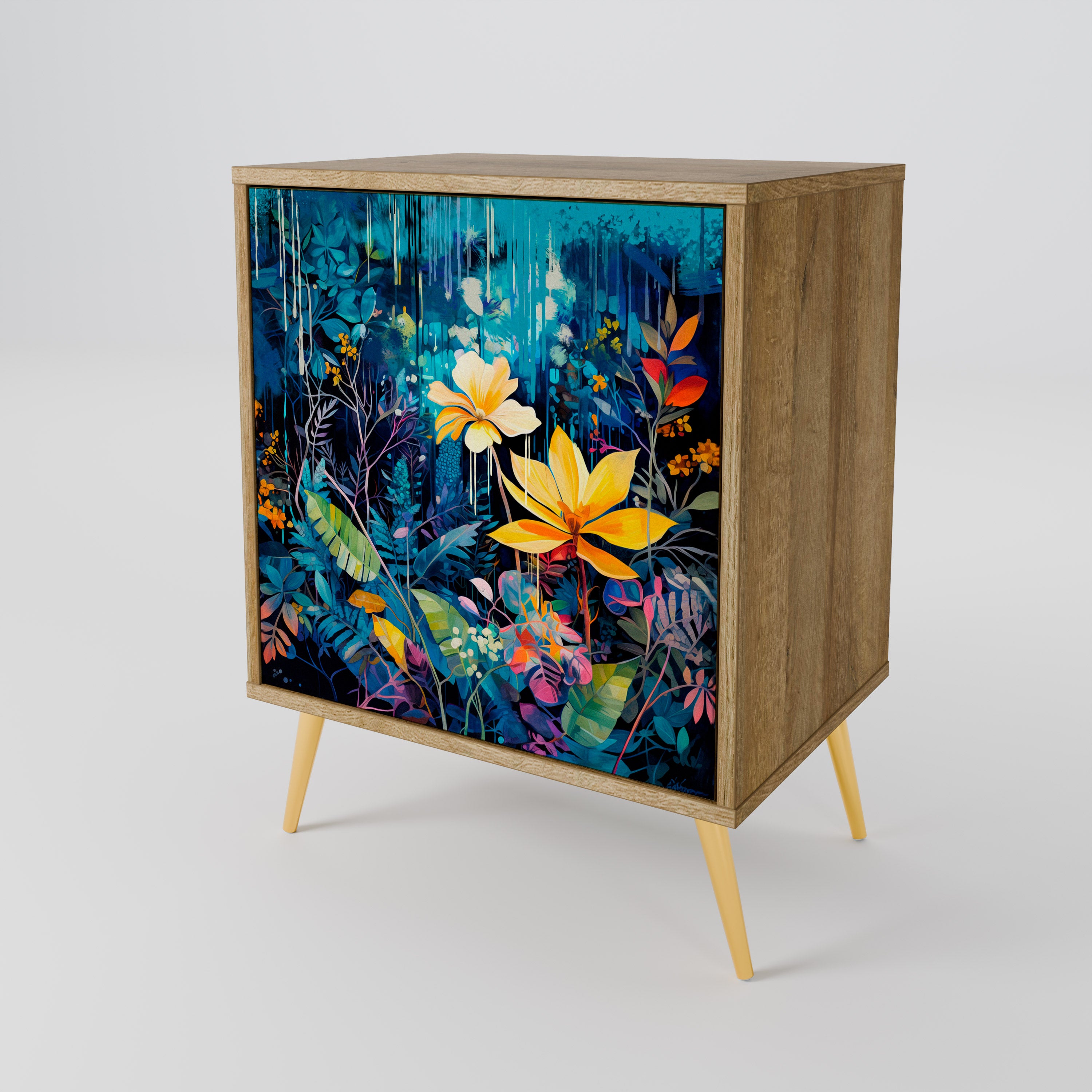 MIDNIGHT BLOSSOM 1-Door Sideboard
