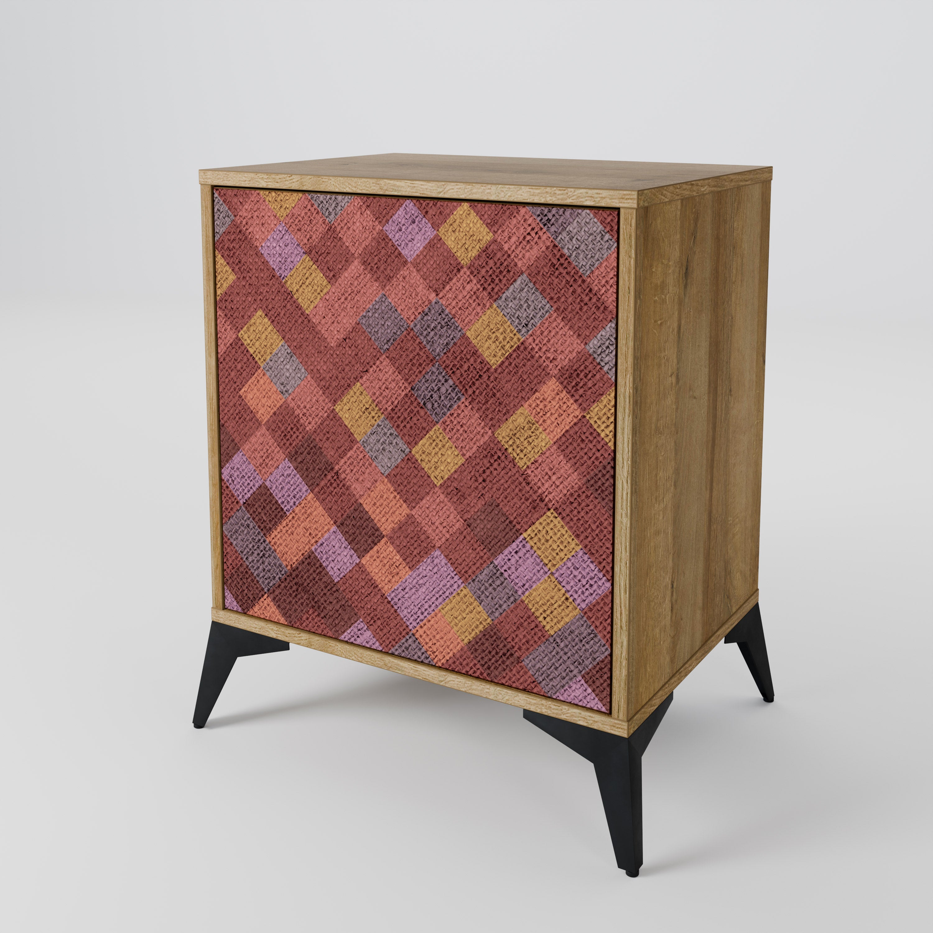 PAINTED SQUARES 1-Door Sideboard