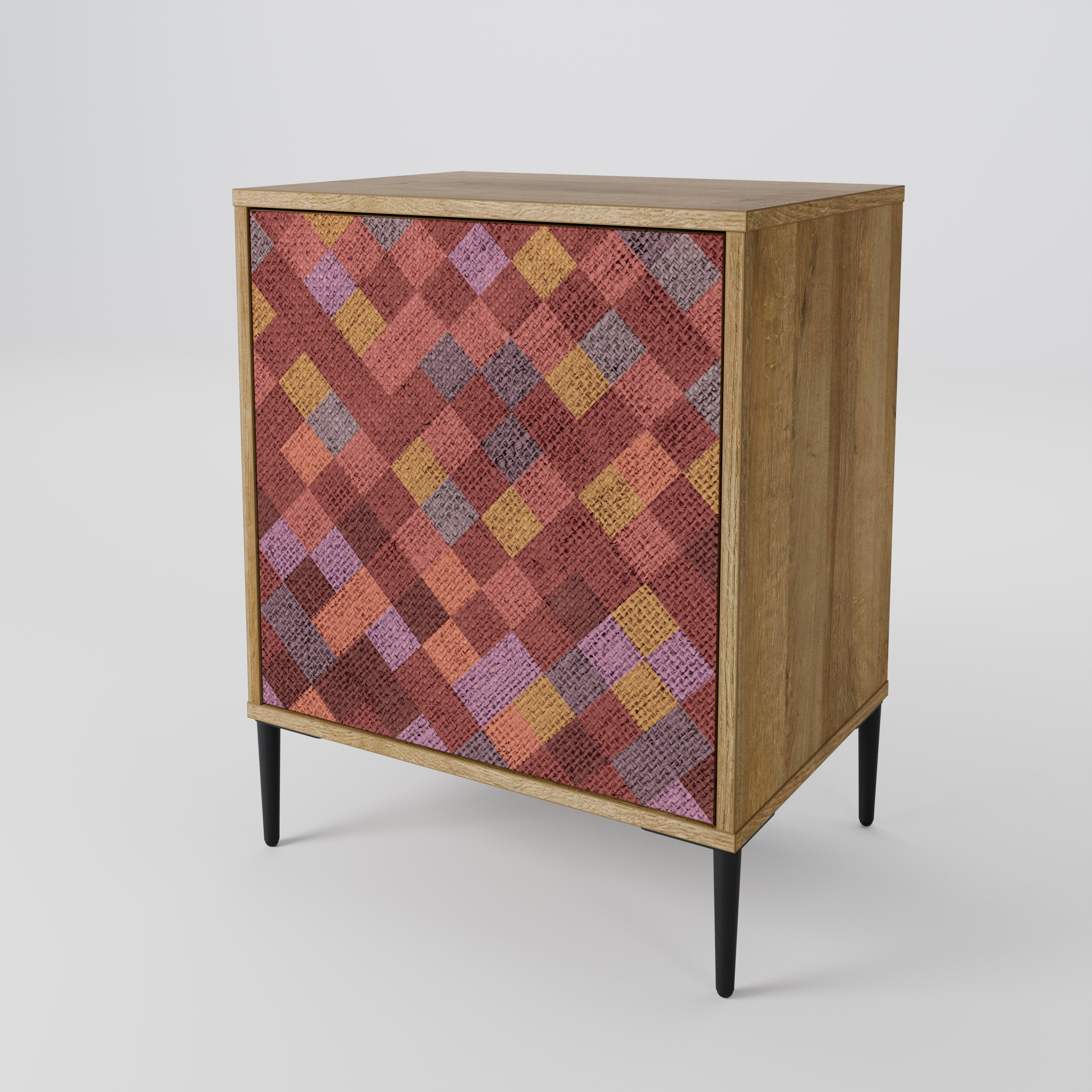 PAINTED SQUARES 1-Door Sideboard