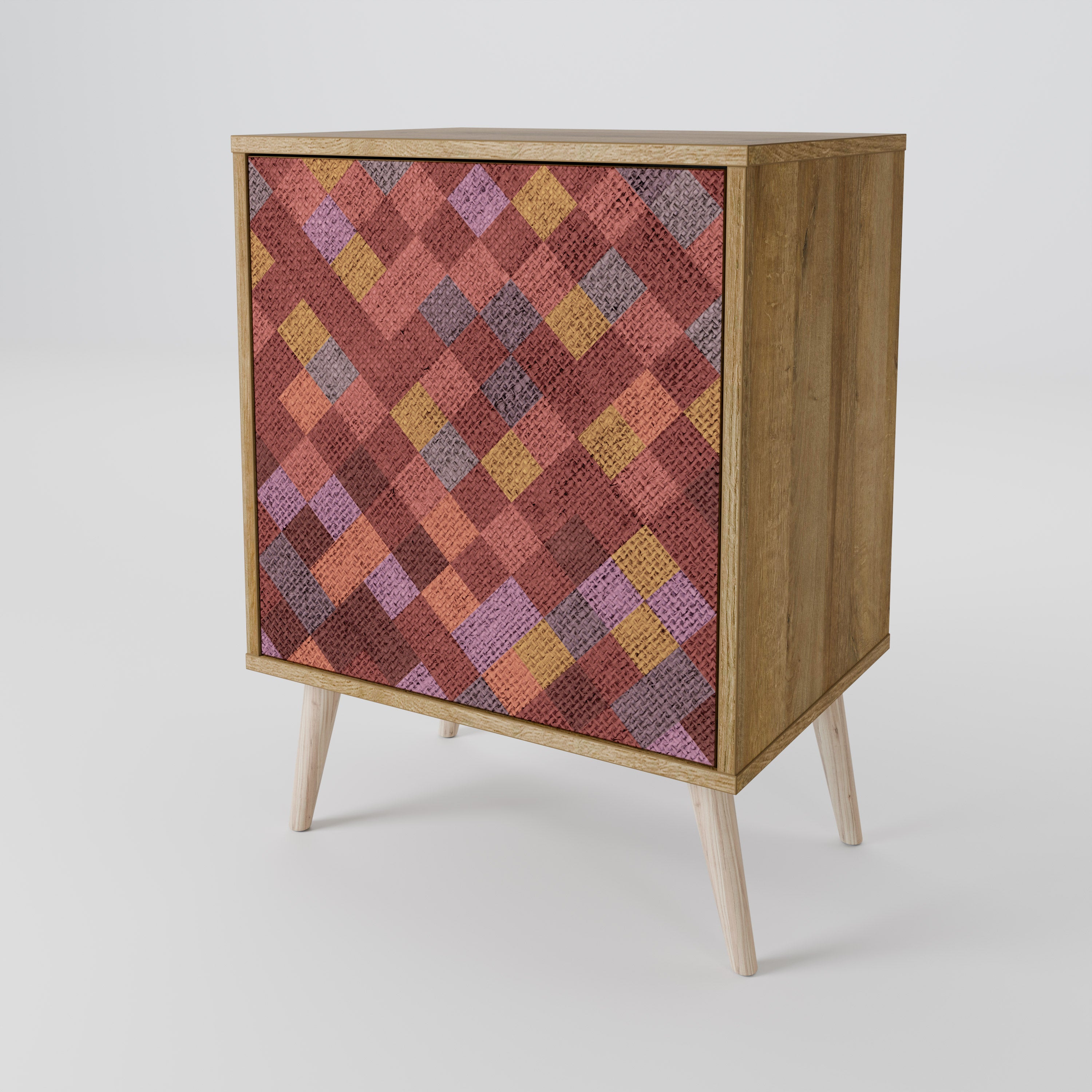 PAINTED SQUARES 1-Door Sideboard