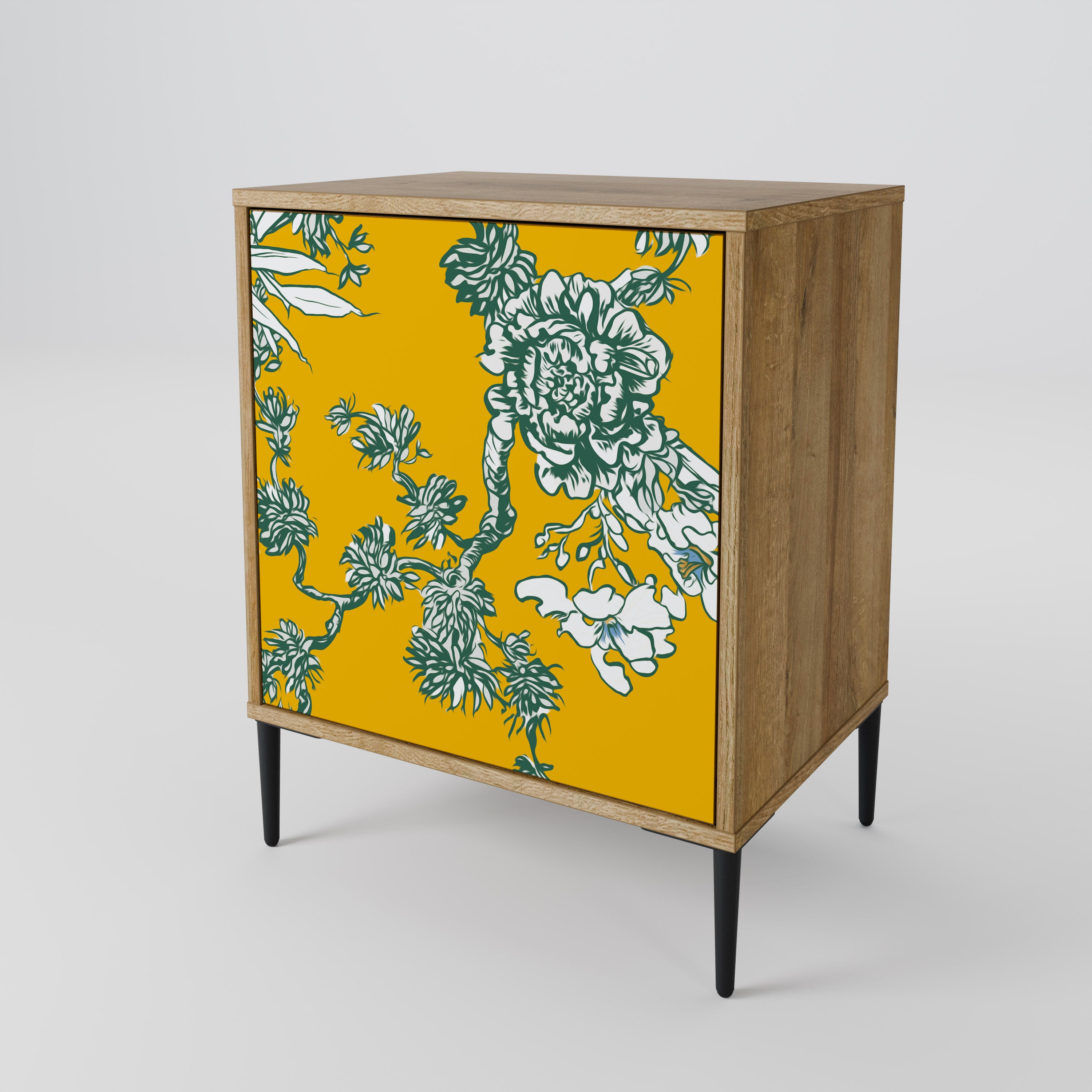 YELLOW CHINOISERIE 1-Door Sideboard