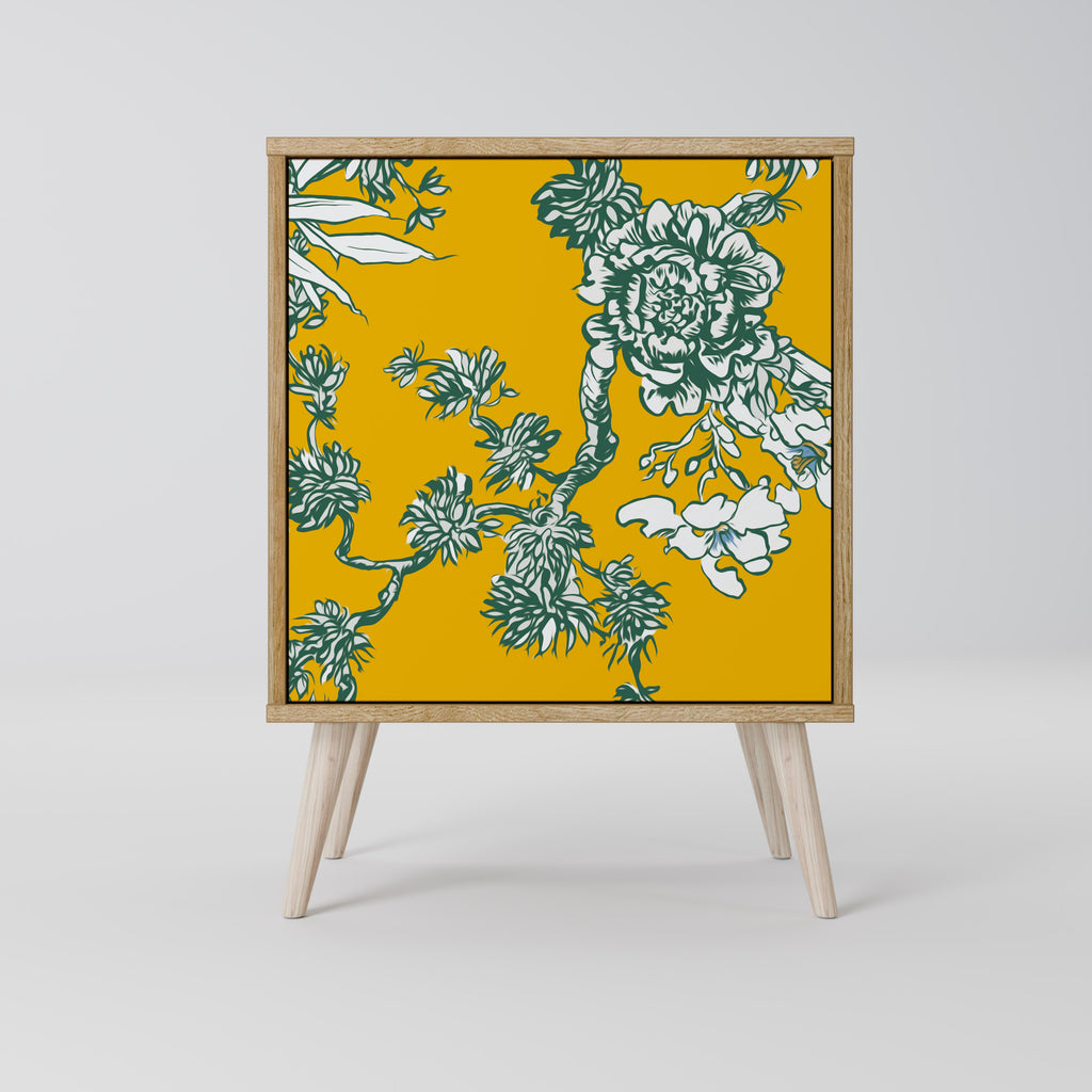 YELLOW CHINOISERIE 1-Door Sideboard