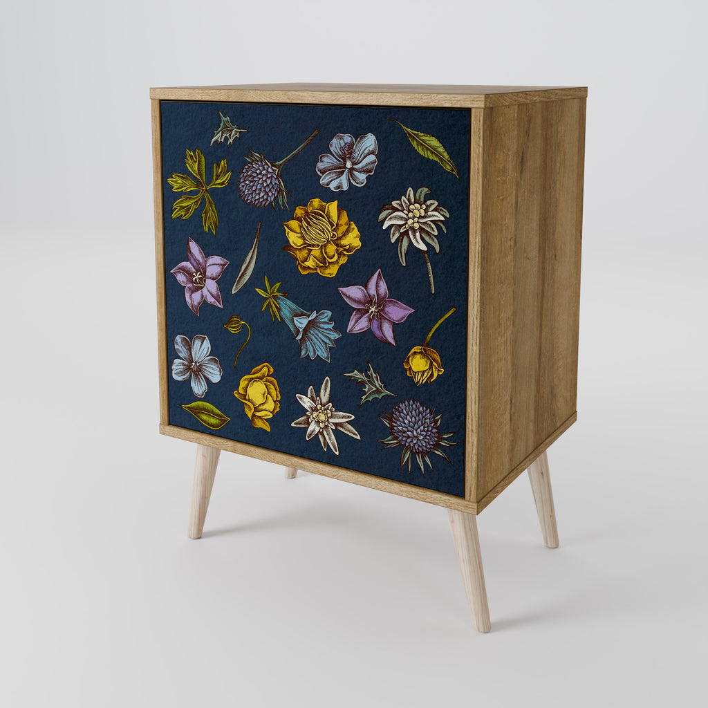 FLOWERS ON NAVY BLUE 1-Door Sideboard