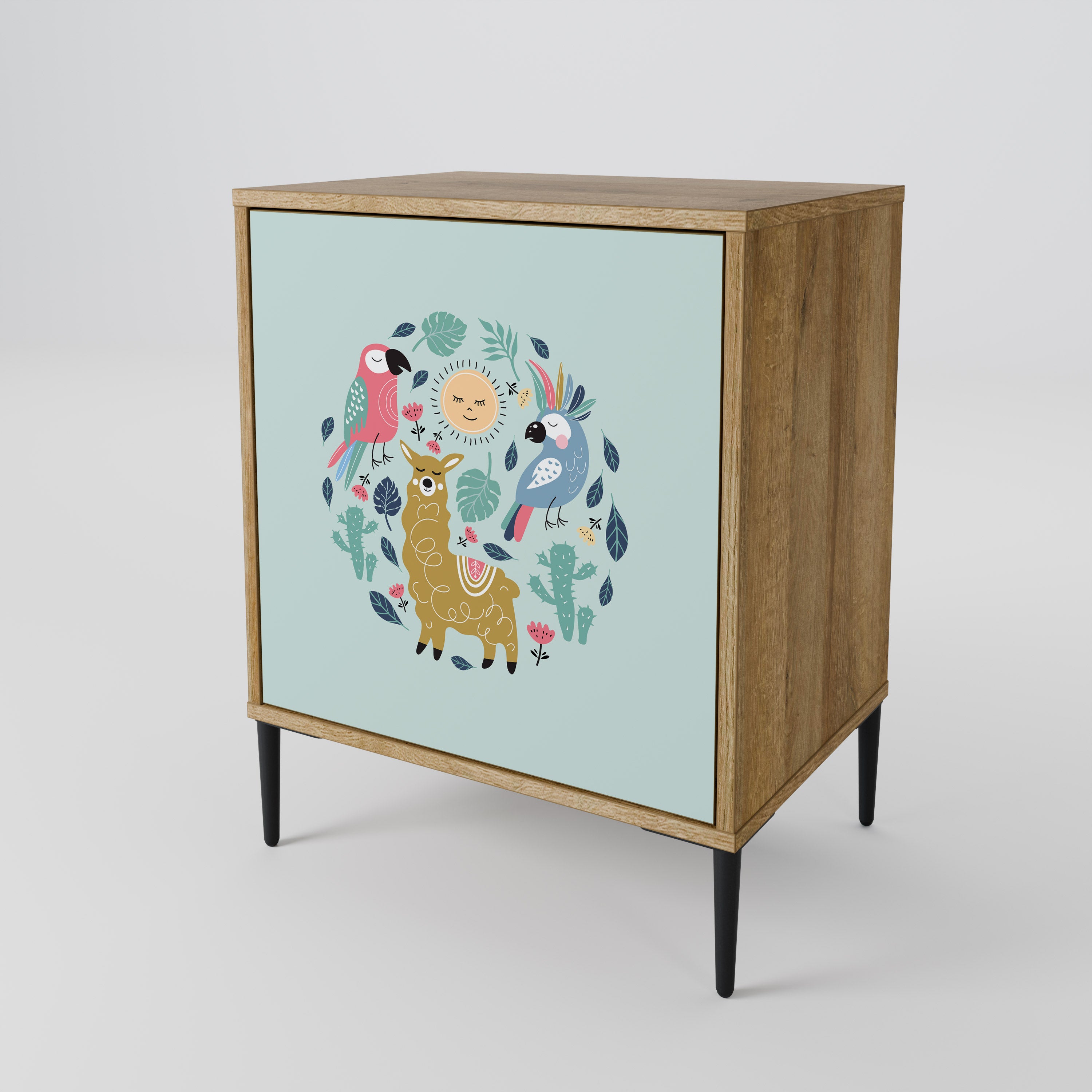 COLORFUL ALPACAS 1-Door Sideboard