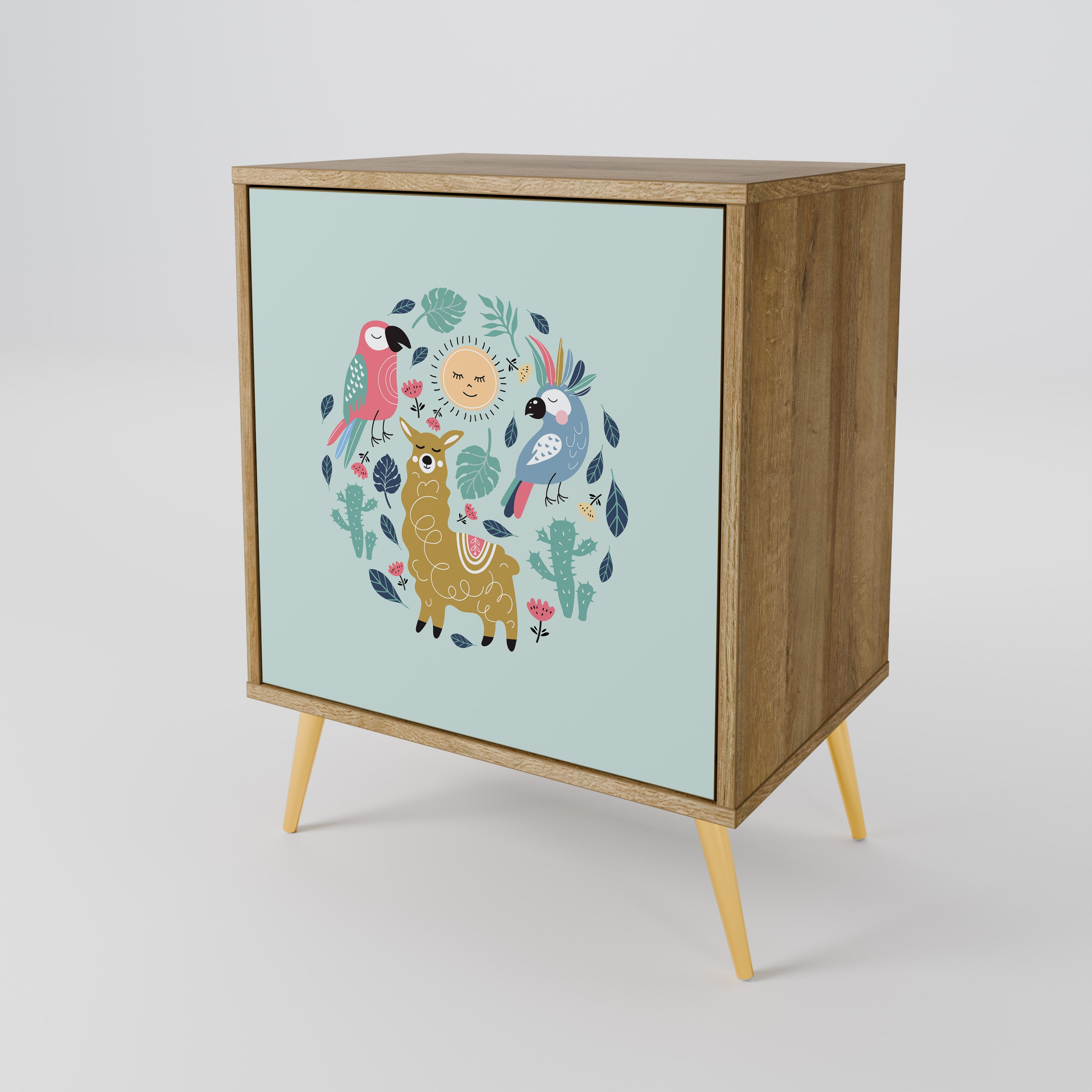 COLORFUL ALPACAS 1-Door Sideboard