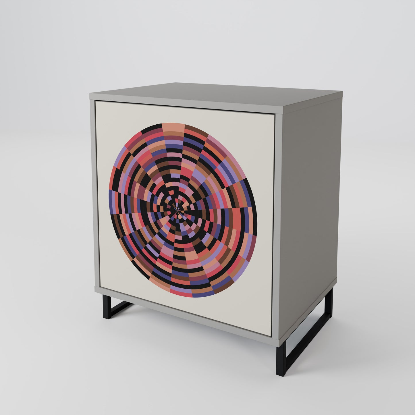 BROWN CIRCLES 1-Door Sideboard