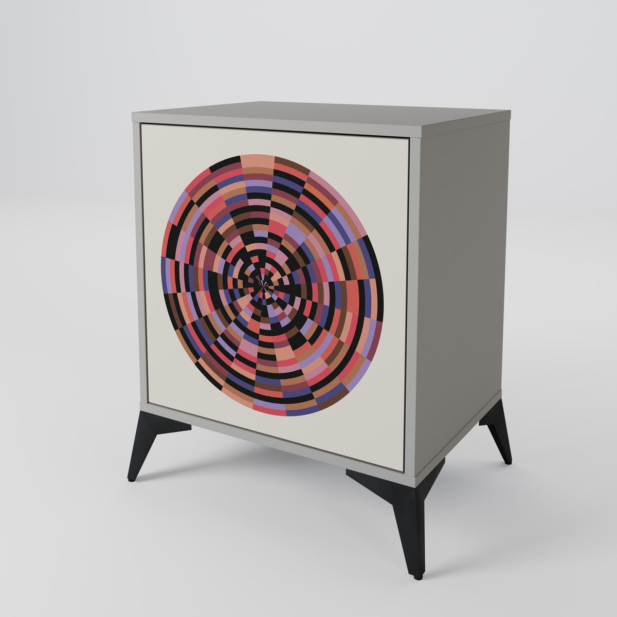 BROWN CIRCLES 1-Door Sideboard