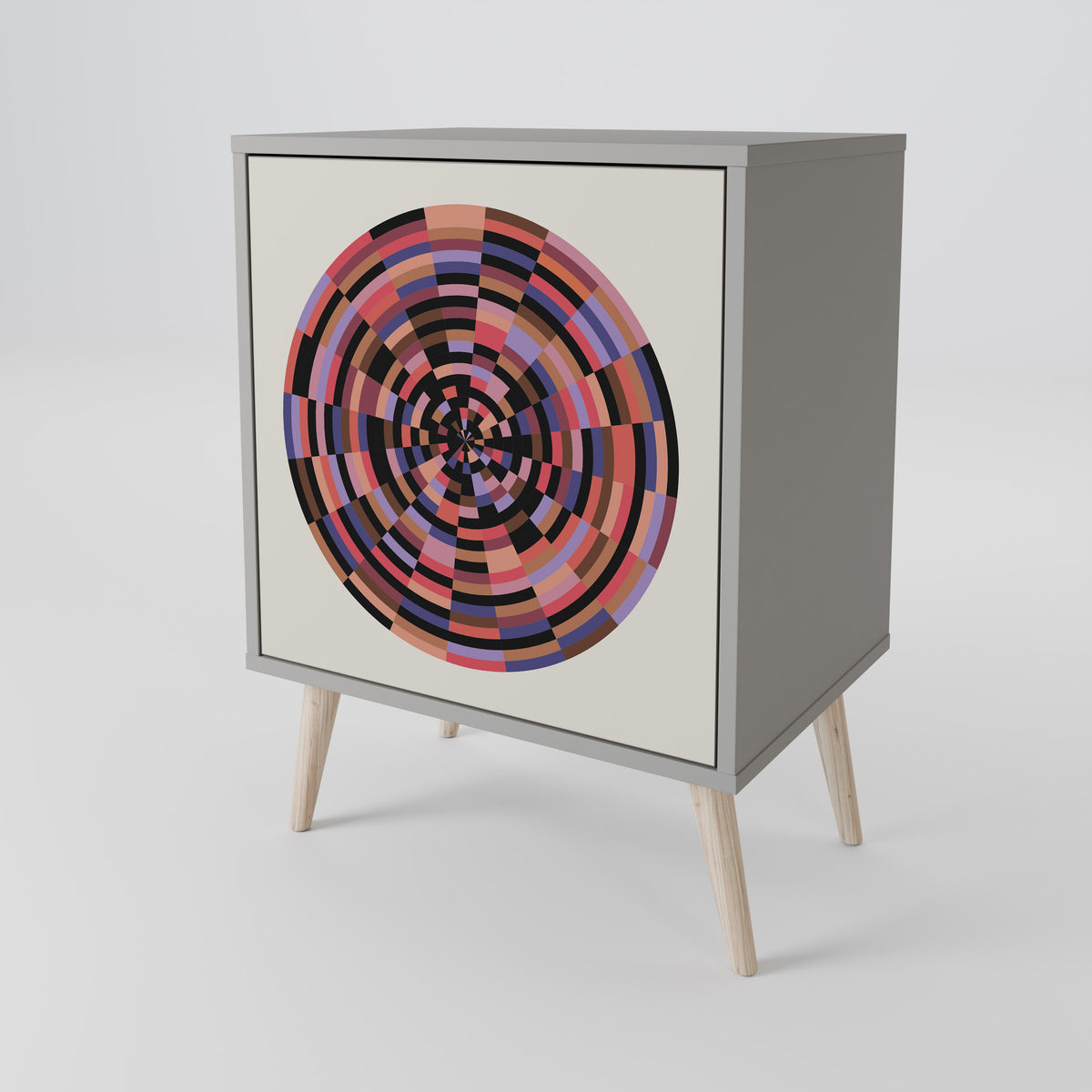 BROWN CIRCLES 1-Door Sideboard