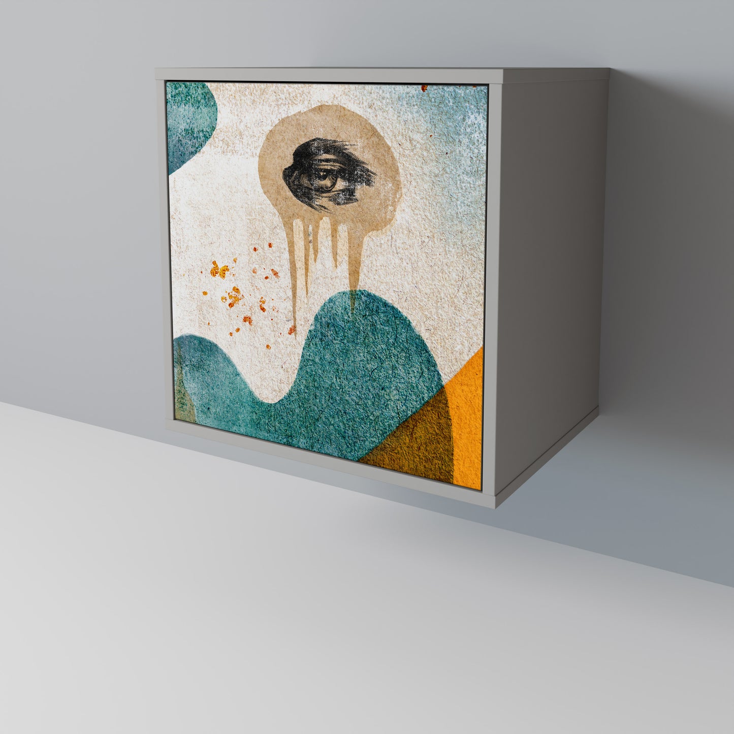 ABSTRACT FACES 1-Door Sideboard