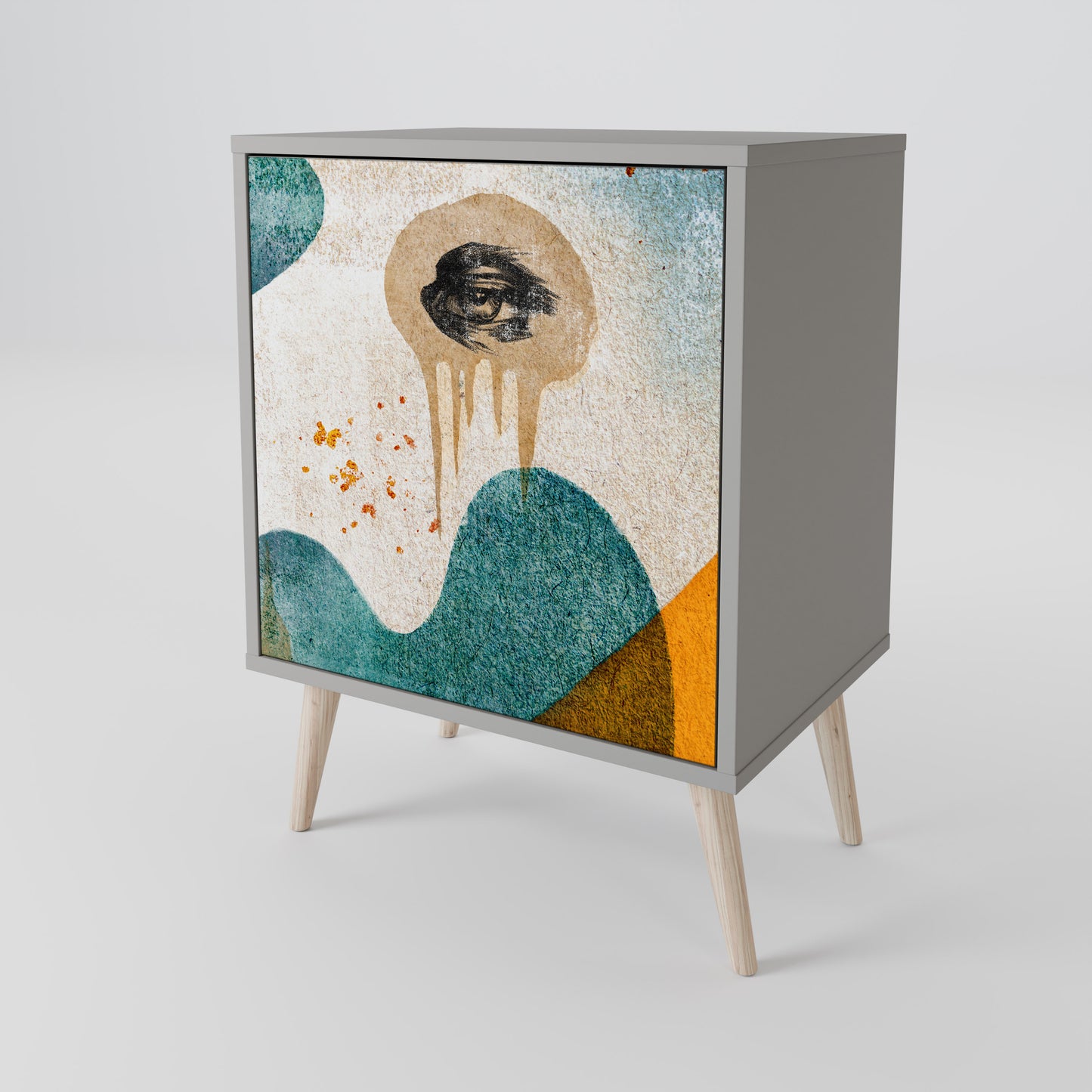 ABSTRACT FACES 1-Door Sideboard