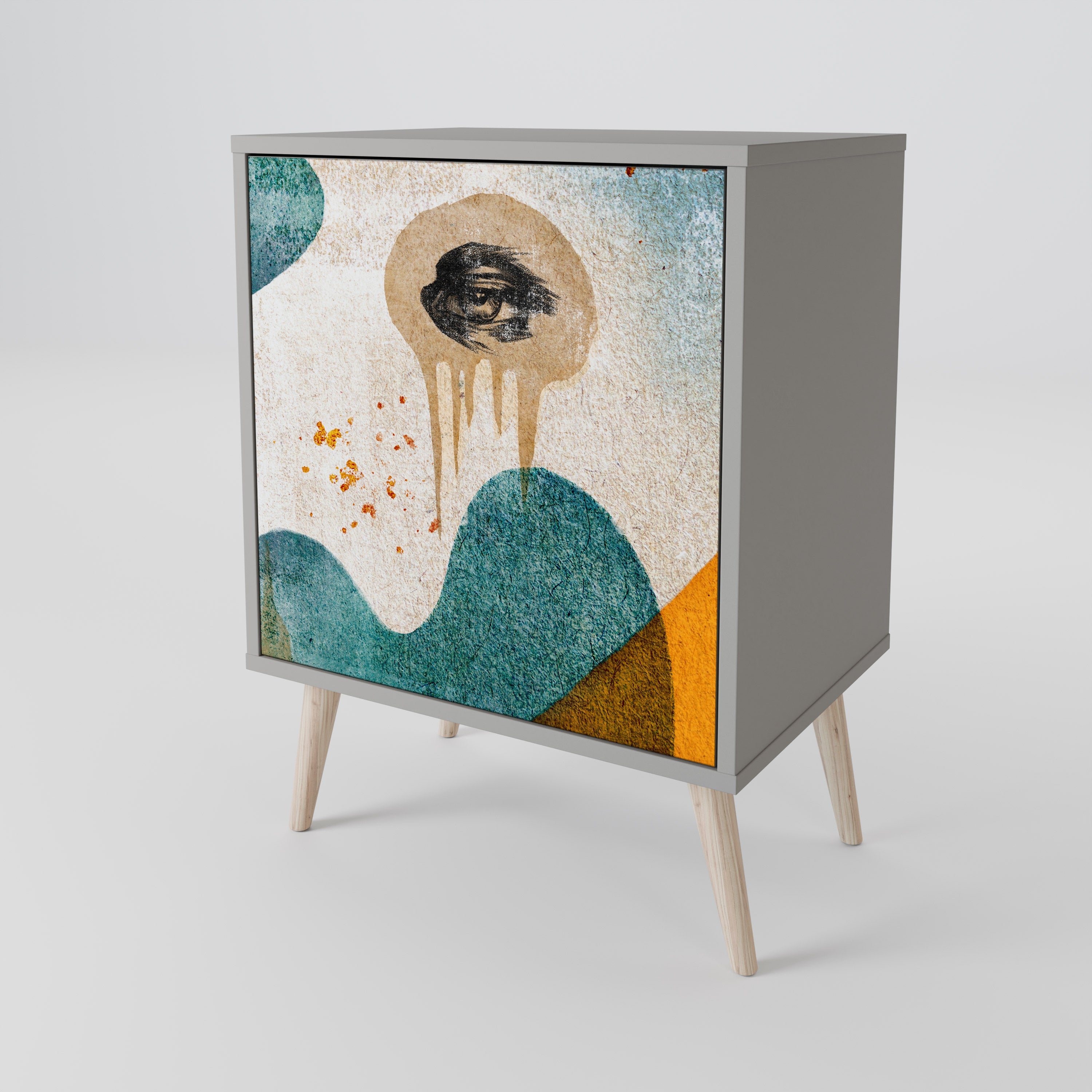 ABSTRACT FACES 1-Door Sideboard