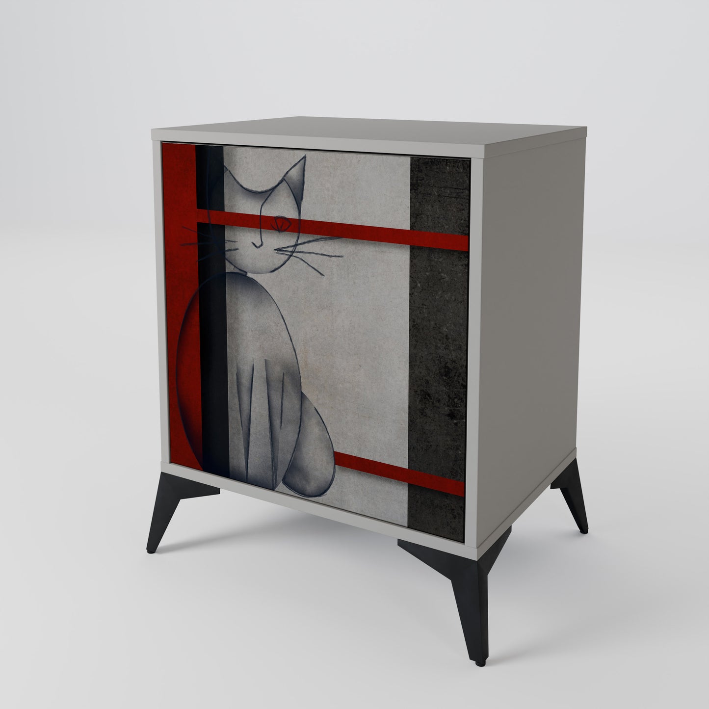 GRAY FIGURES 1-Door Sideboard