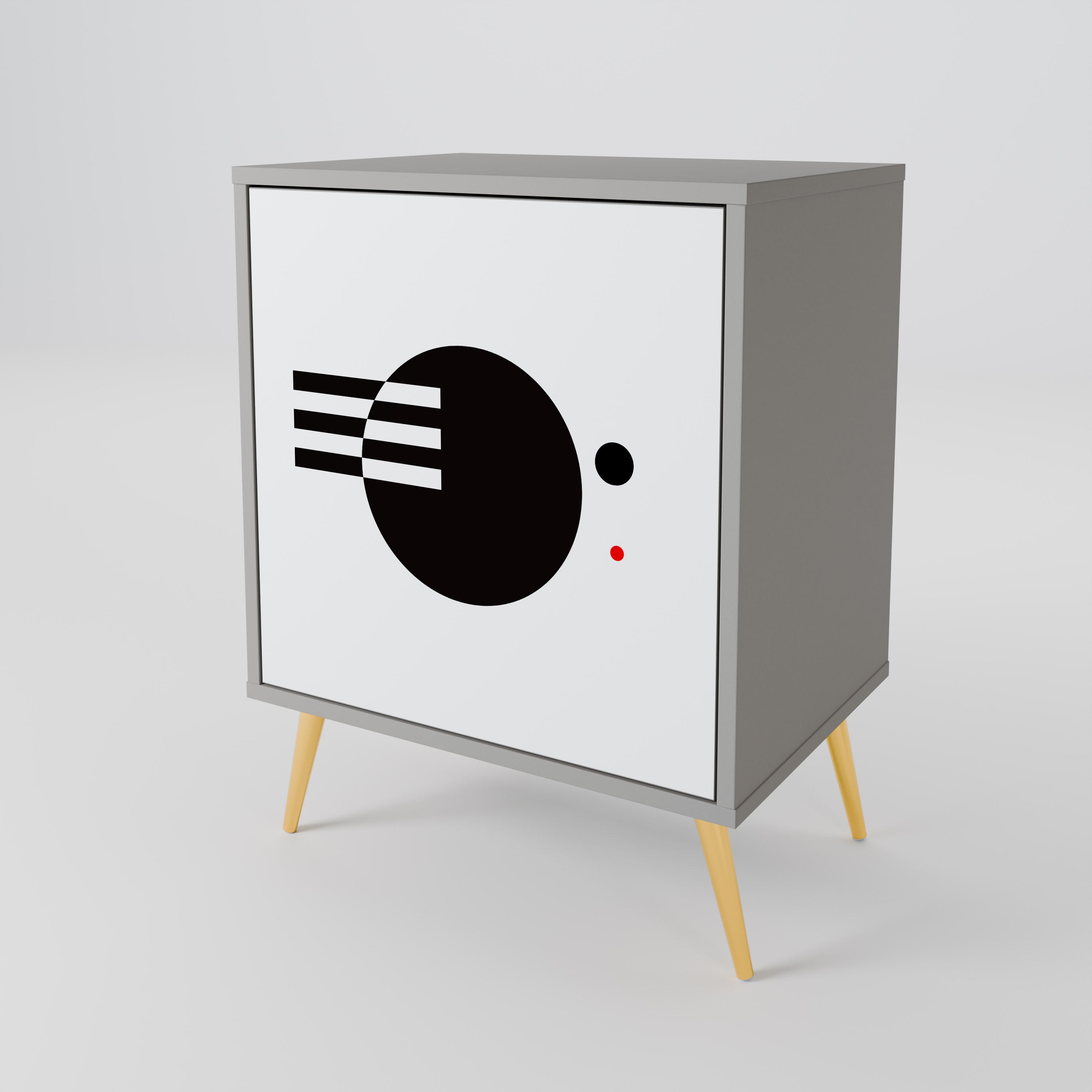 BLACK AND WHITE COMBINATION 1-Door Sideboard