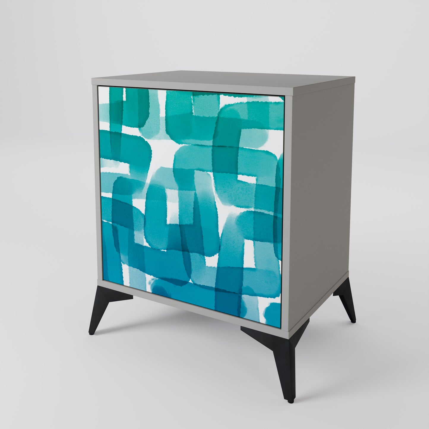 TURQUOISE RECTANGLES 1-Door Sideboard