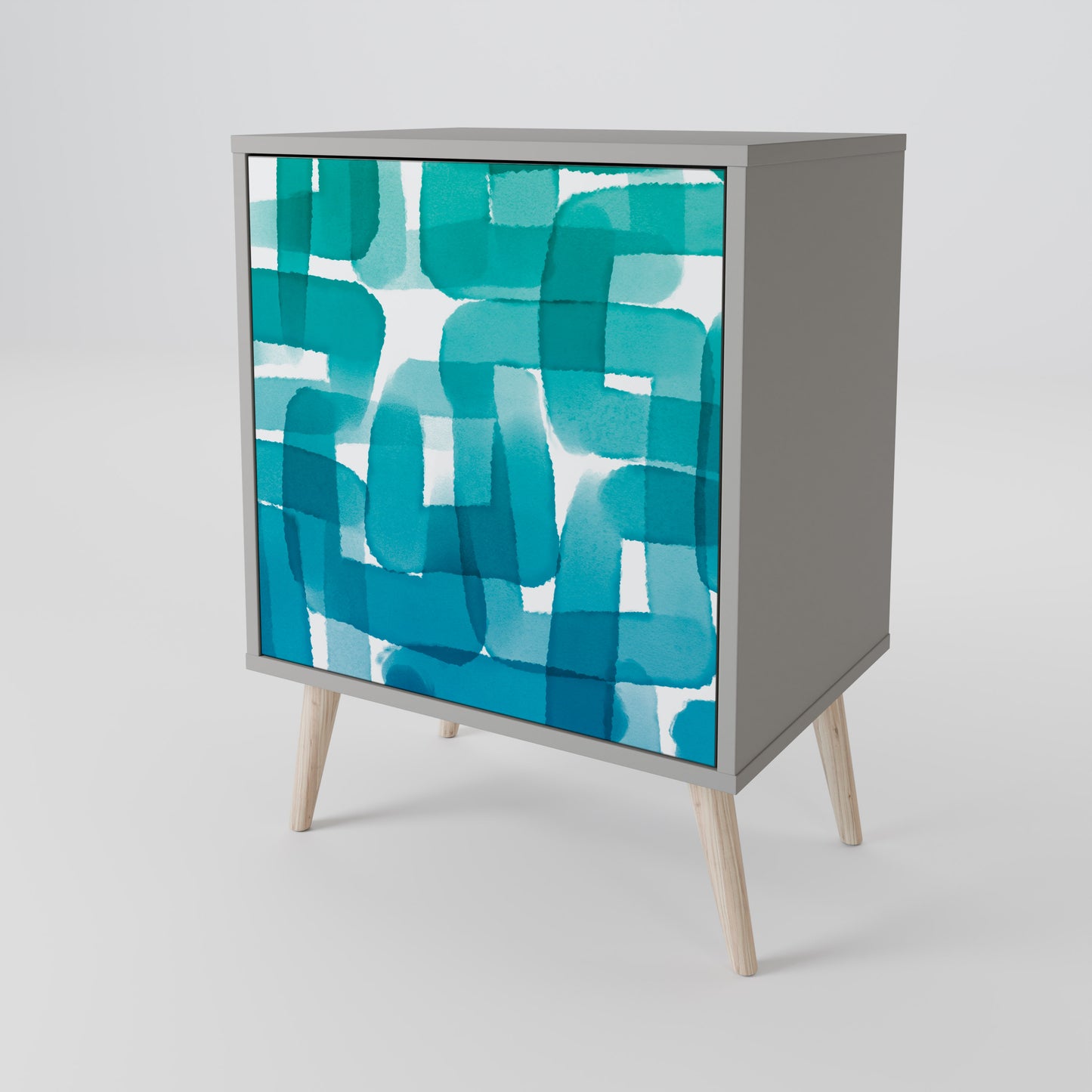TURQUOISE RECTANGLES 1-Door Sideboard
