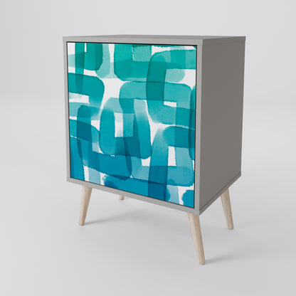 TURQUOISE RECTANGLES 1-Door Sideboard