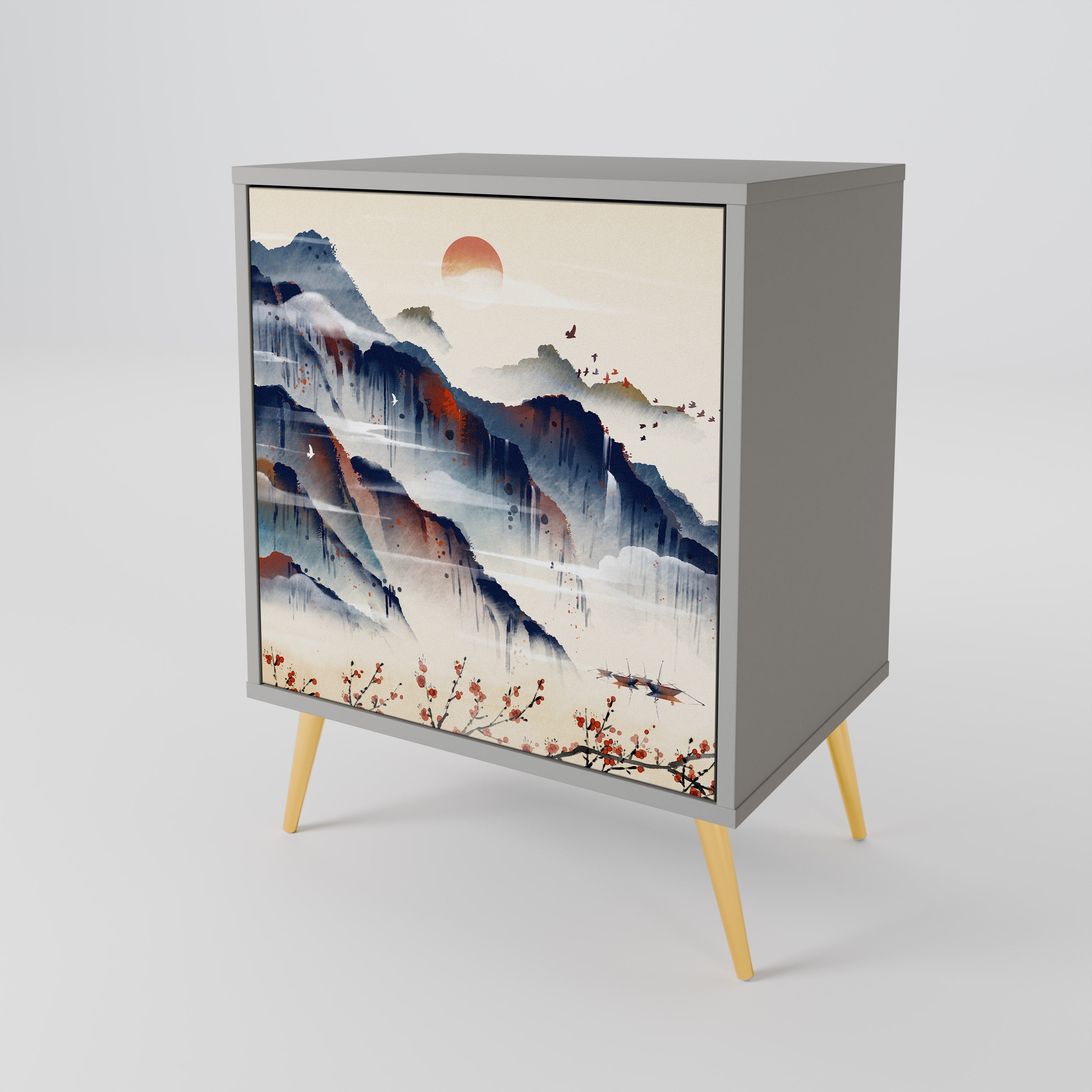 JAPANESE LANDSCAPE 1-Door Sideboard