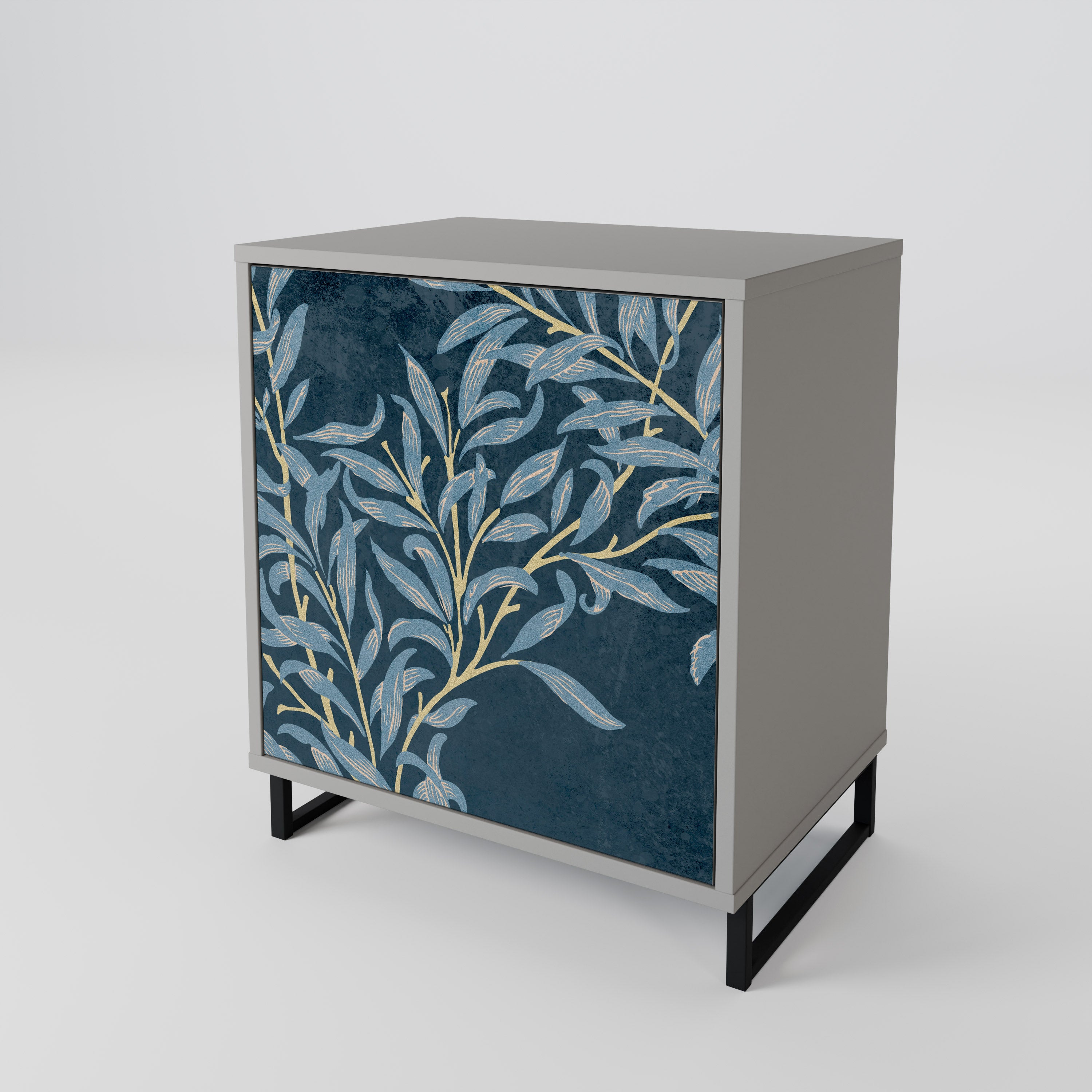 BLUE LEAVES 1-Door Sideboard