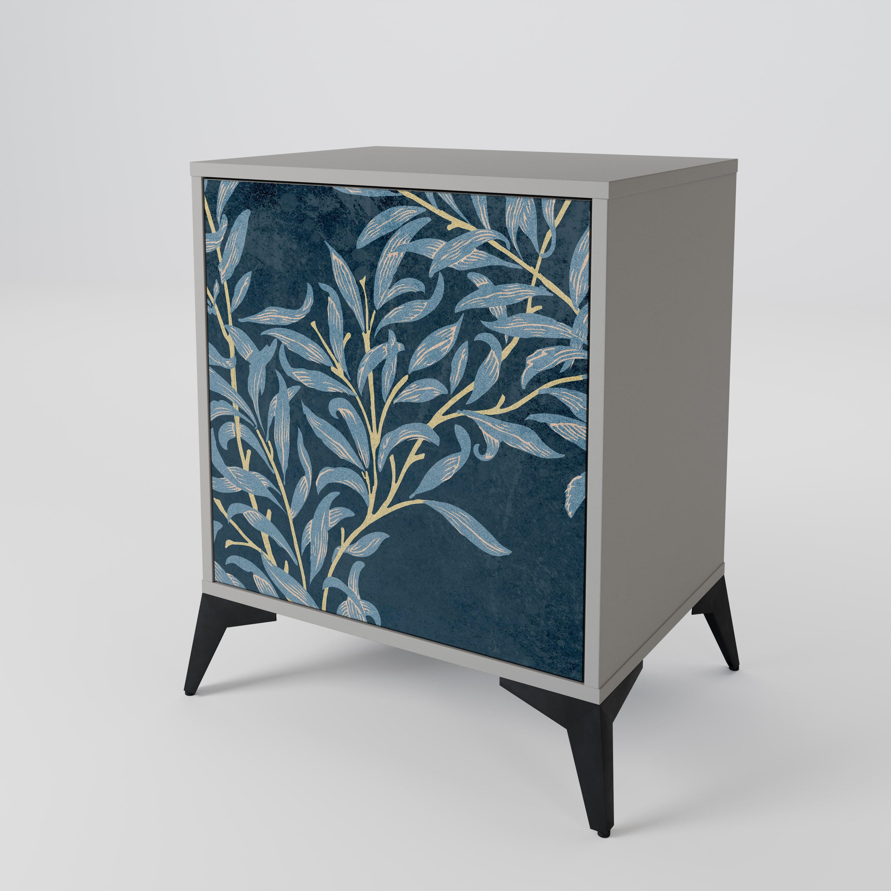 BLUE LEAVES 1-Door Sideboard