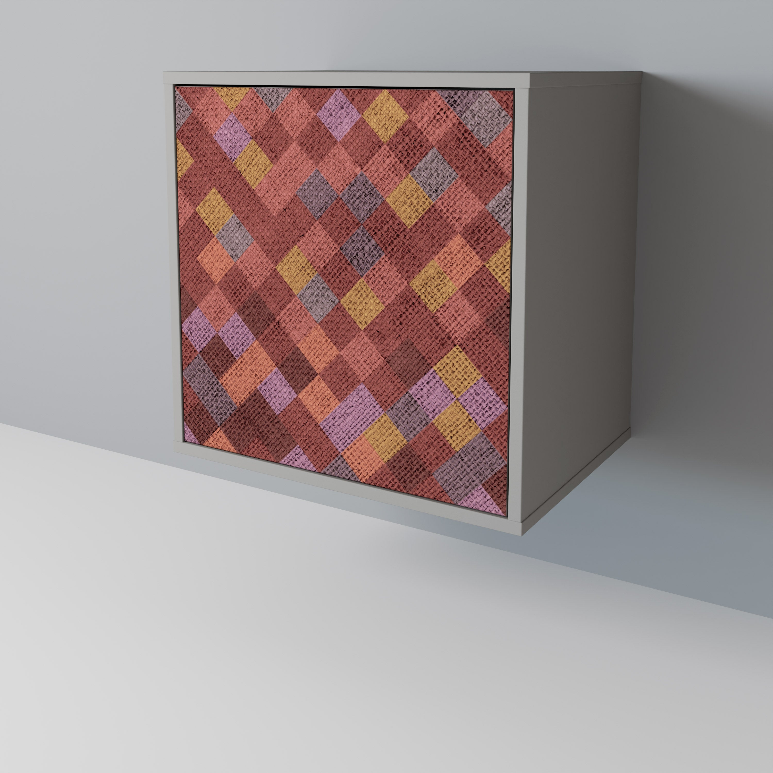 PAINTED SQUARES 1-Door Sideboard