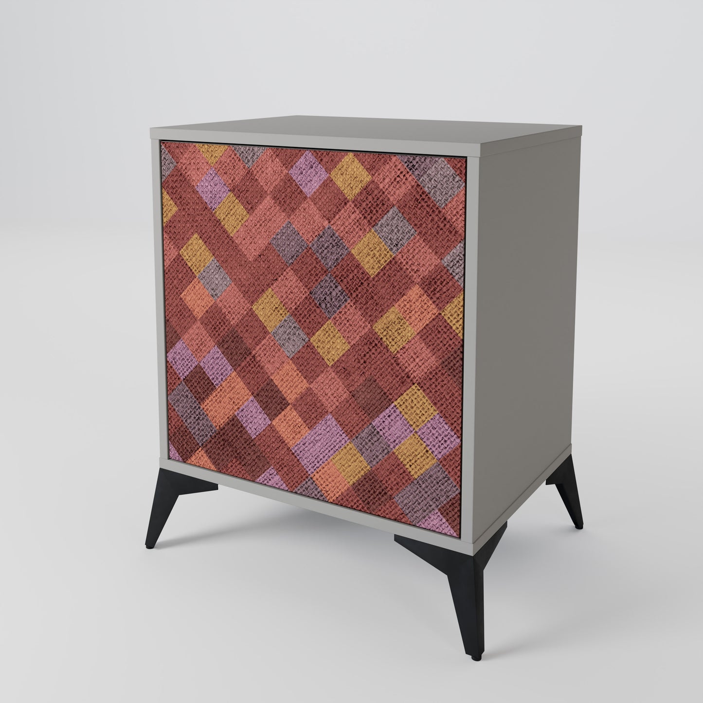 PAINTED SQUARES 1-Door Sideboard