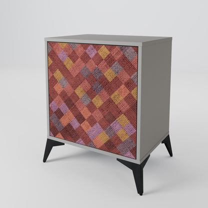 PAINTED SQUARES 1-Door Sideboard
