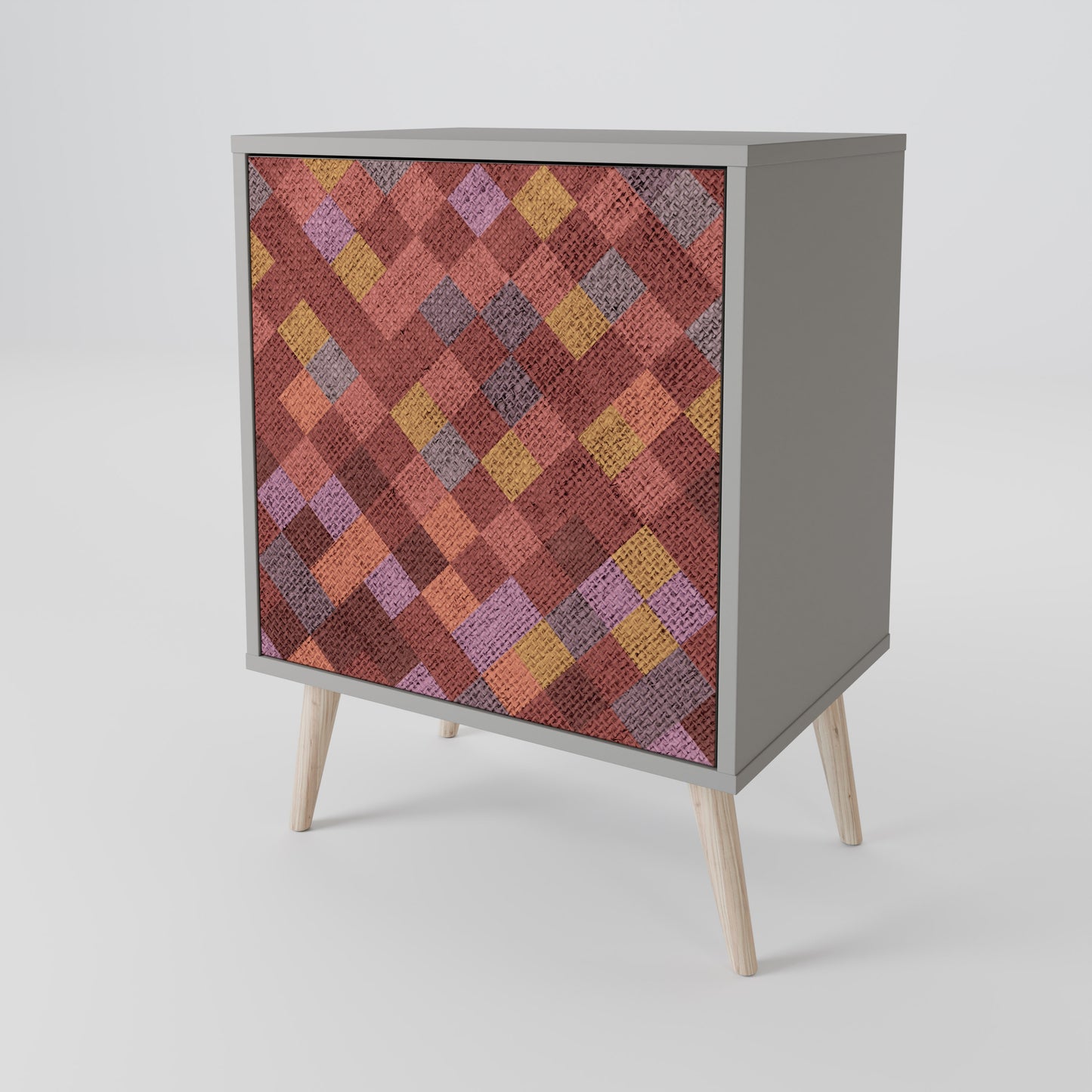 PAINTED SQUARES 1-Door Sideboard