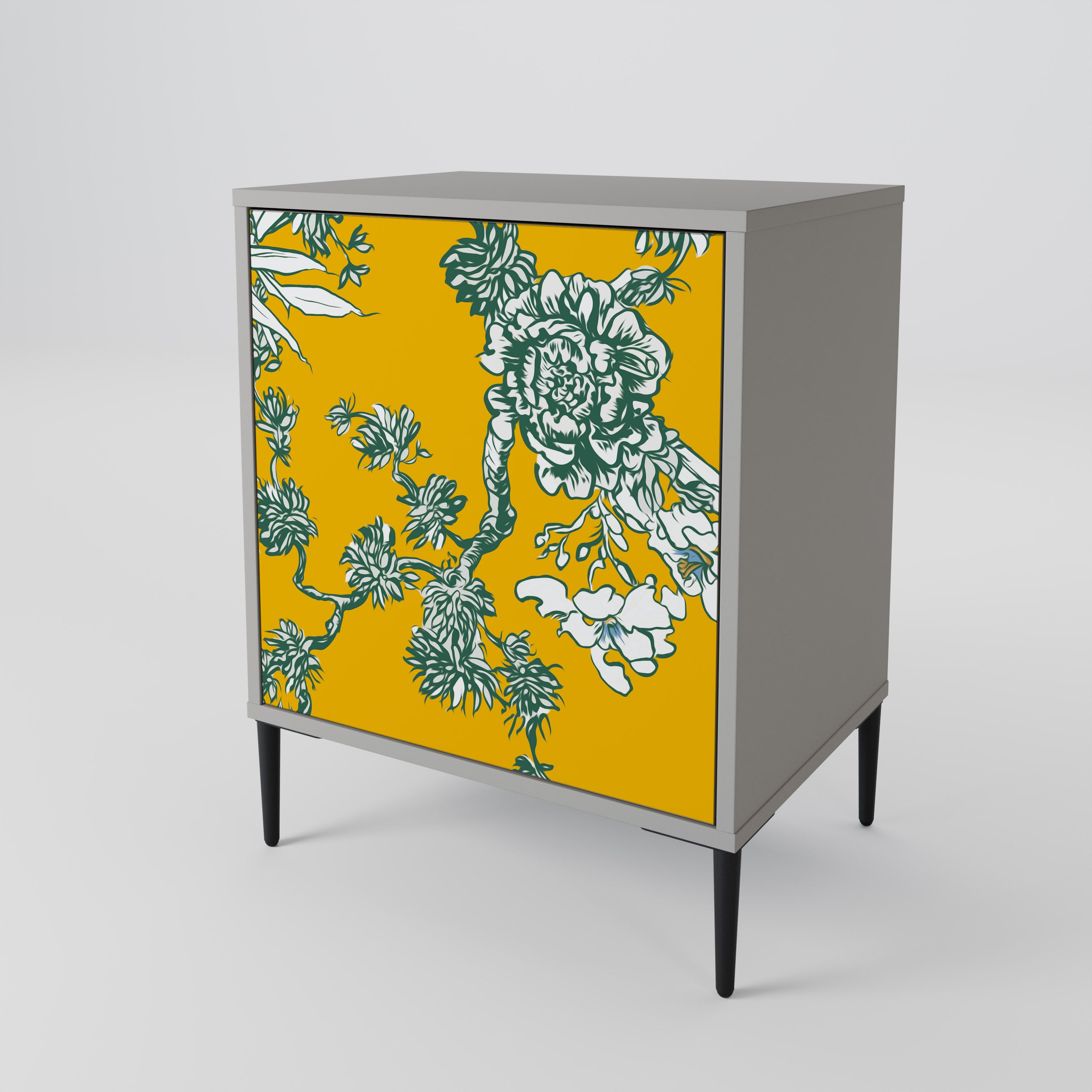 YELLOW CHINOISERIE 1-Door Sideboard