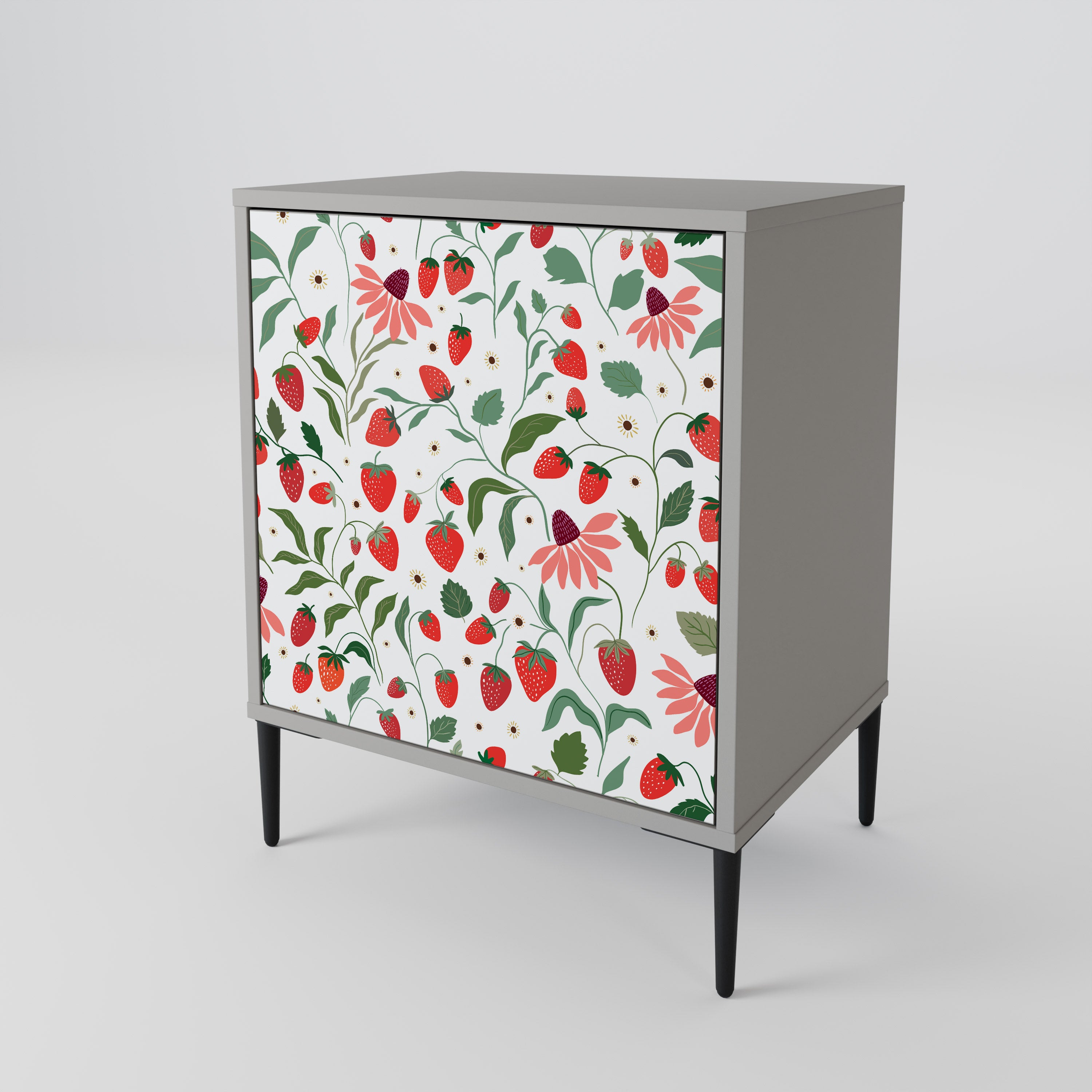 FLOWERS AND STRAWBERRIES 1-Door Sideboard
