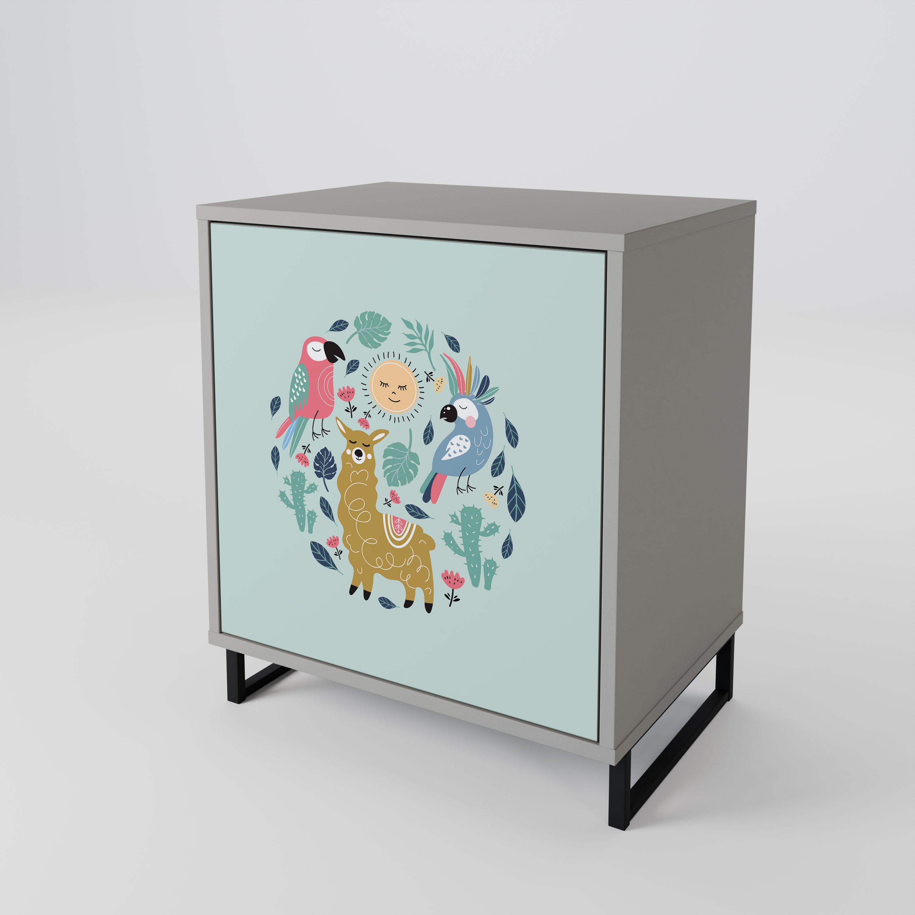 COLORFUL ALPACAS 1-Door Sideboard