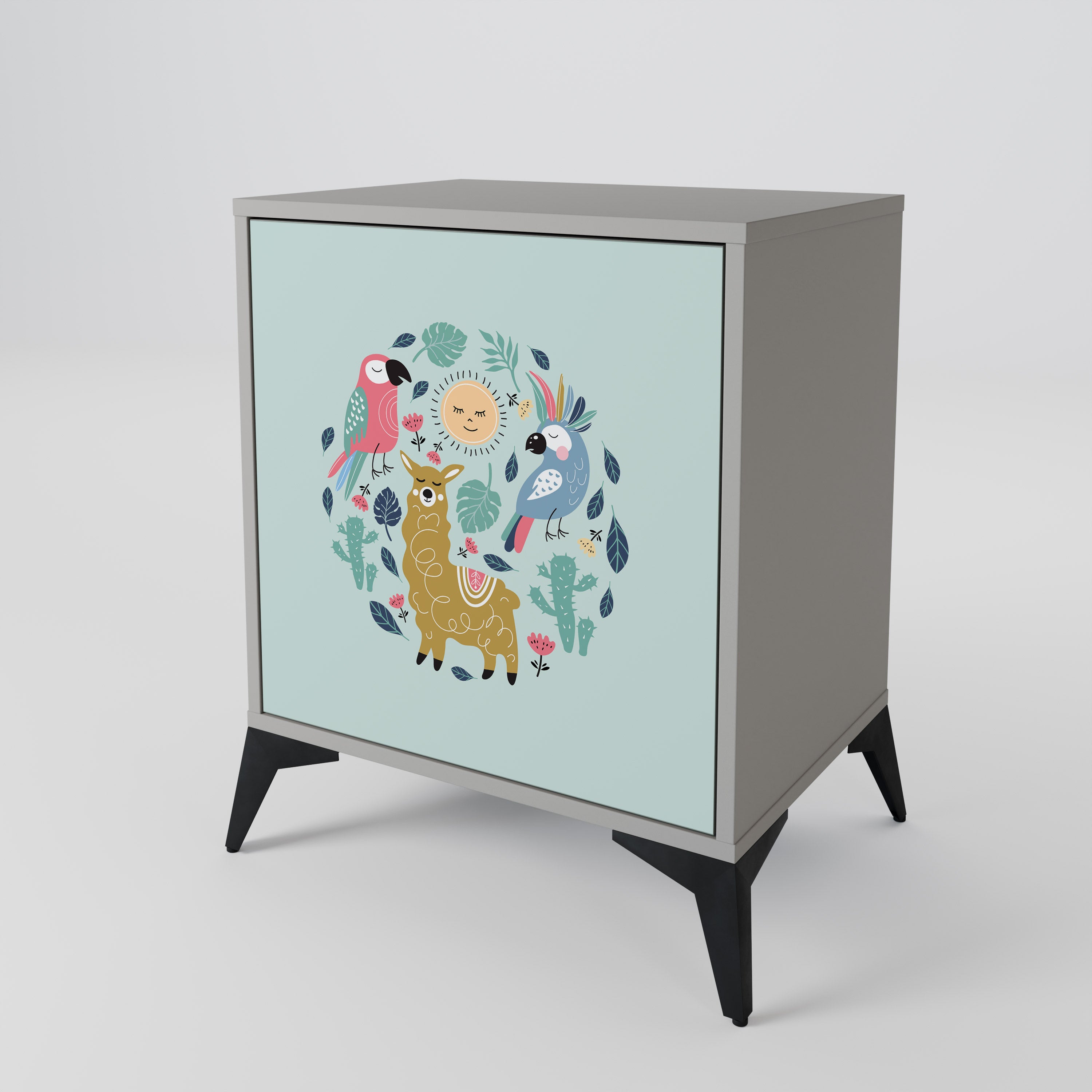 COLORFUL ALPACAS 1-Door Sideboard