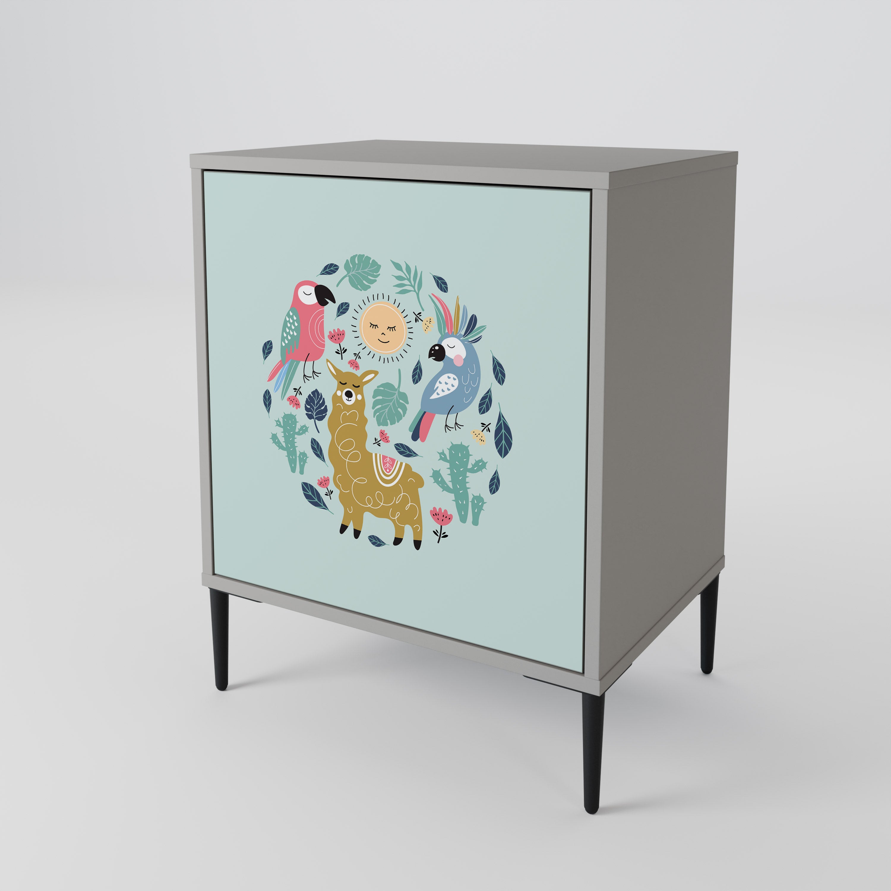 COLORFUL ALPACAS 1-Door Sideboard