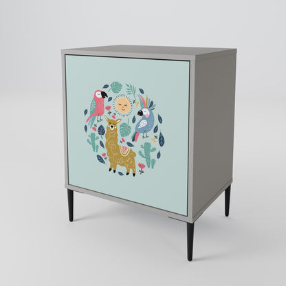 COLORFUL ALPACAS 1-Door Sideboard