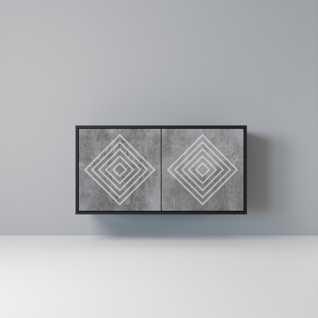 Buffet 2 portes POLYGONAL ARTISTRY en finition noire