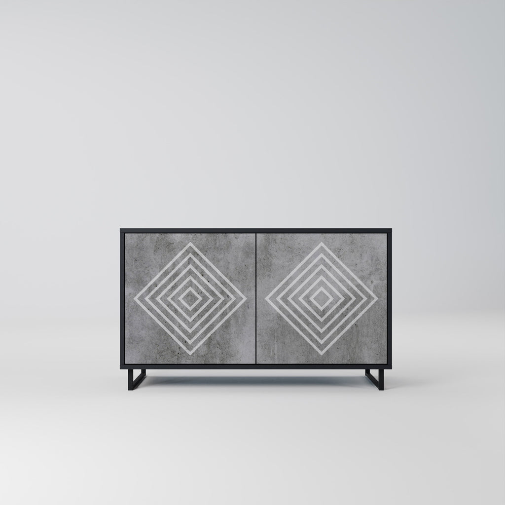 Buffet 2 portes POLYGONAL ARTISTRY en finition noire