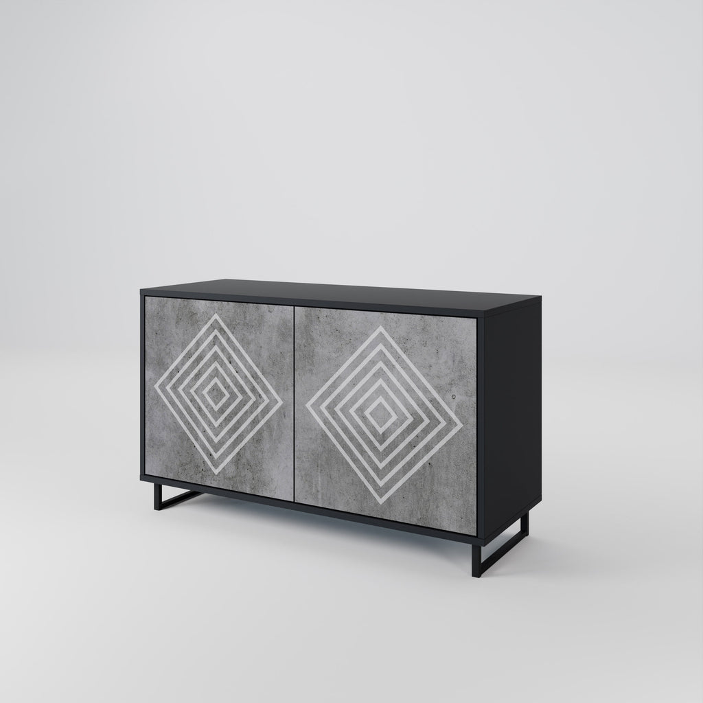 Buffet 2 portes POLYGONAL ARTISTRY en finition noire