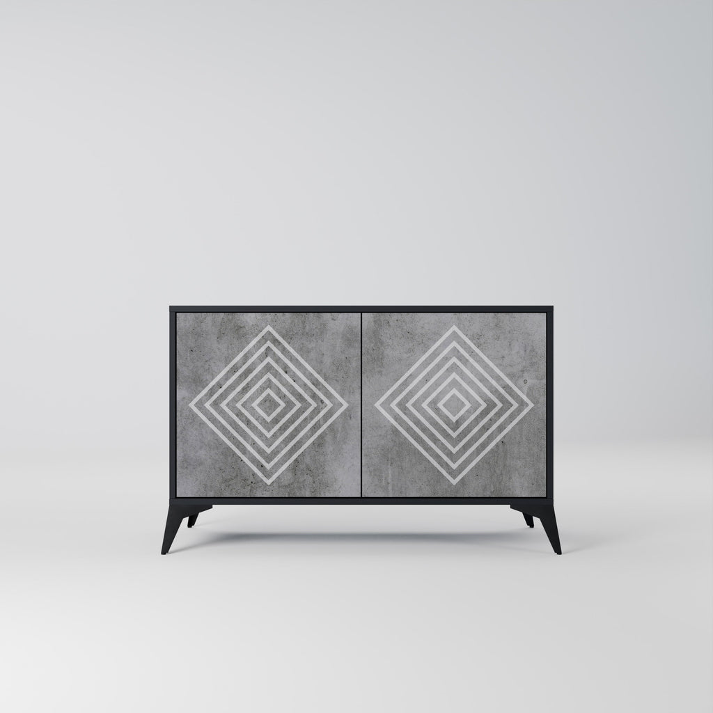 Buffet 2 portes POLYGONAL ARTISTRY en finition noire