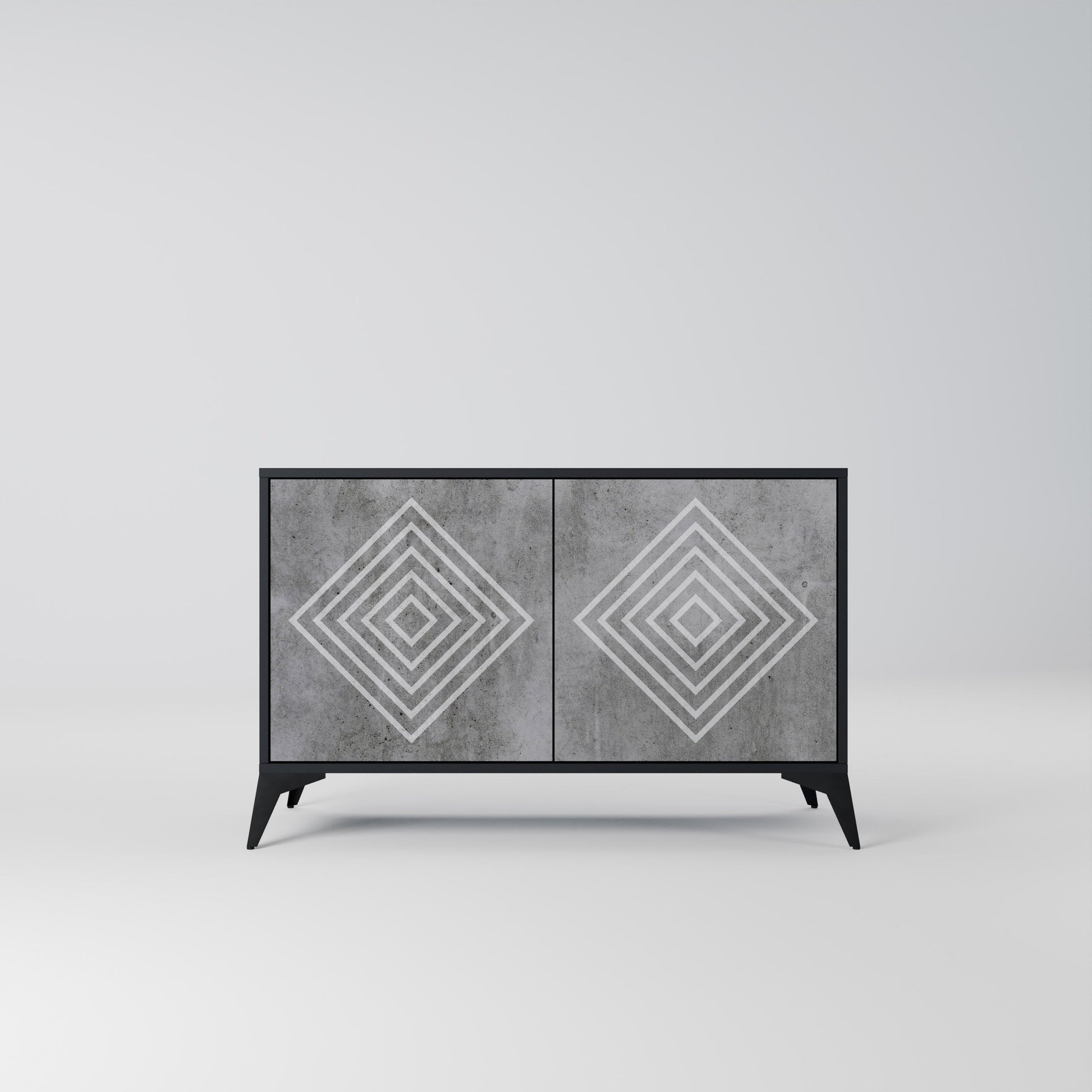 Buffet 2 portes POLYGONAL ARTISTRY en finition noire