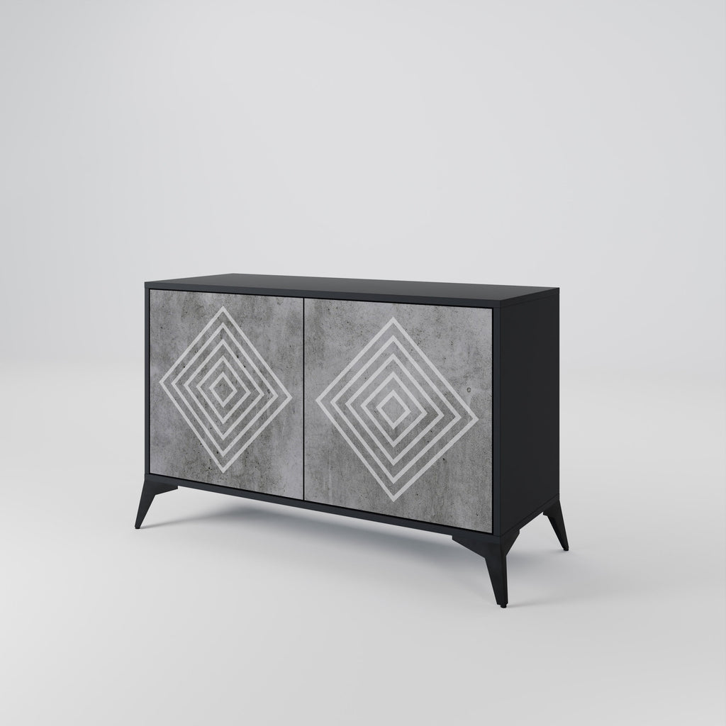 Buffet 2 portes POLYGONAL ARTISTRY en finition noire