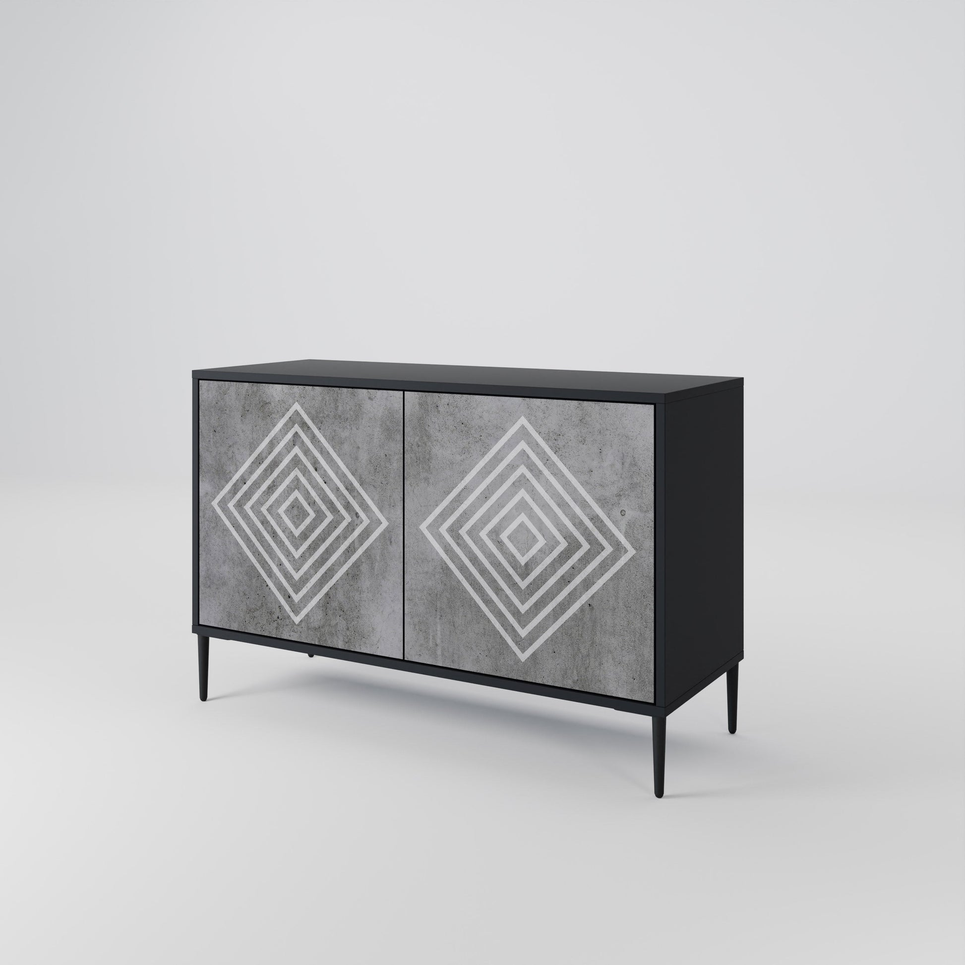 Buffet 2 portes POLYGONAL ARTISTRY en finition noire