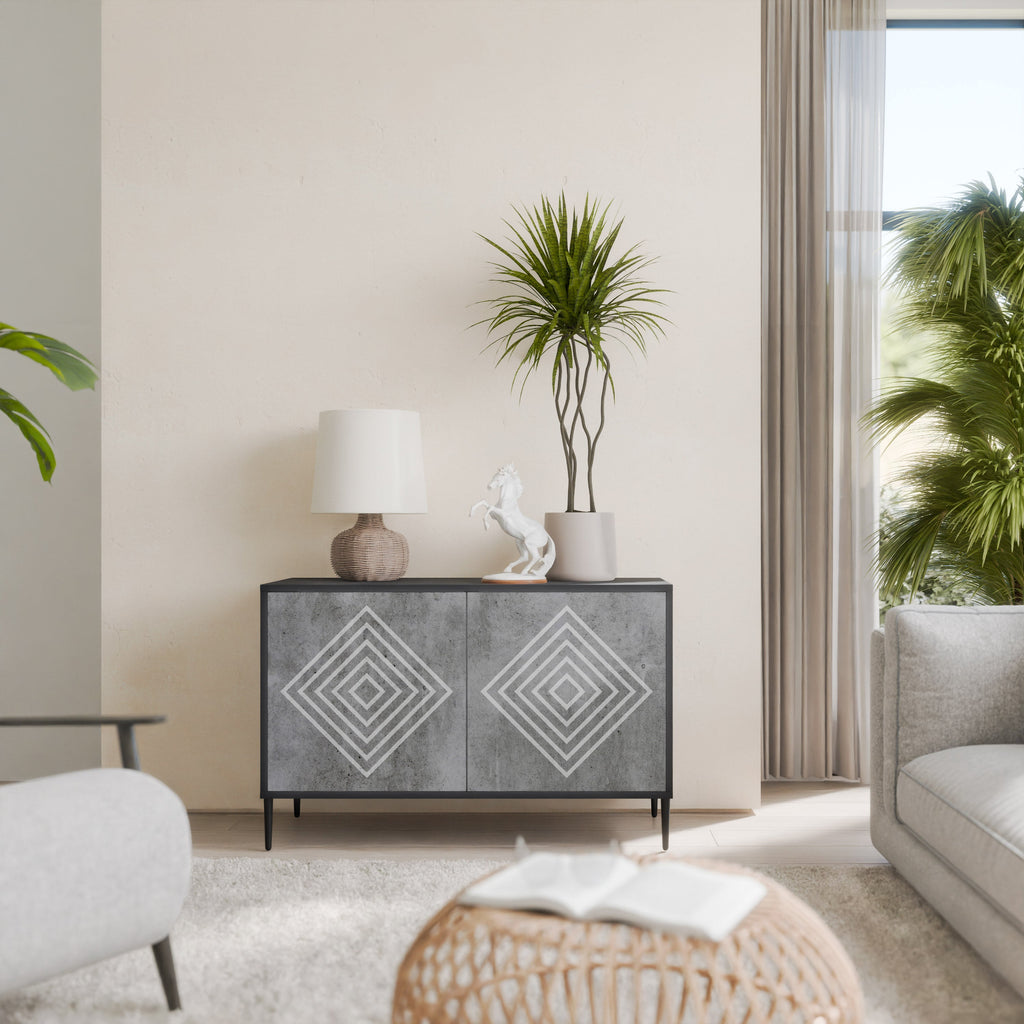 Buffet 2 portes POLYGONAL ARTISTRY en finition noire