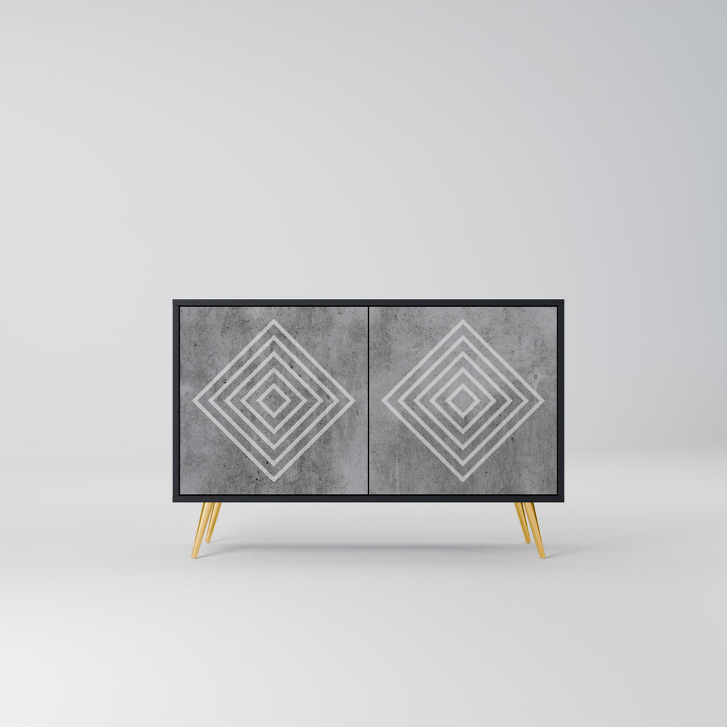 Buffet 2 portes POLYGONAL ARTISTRY en finition noire