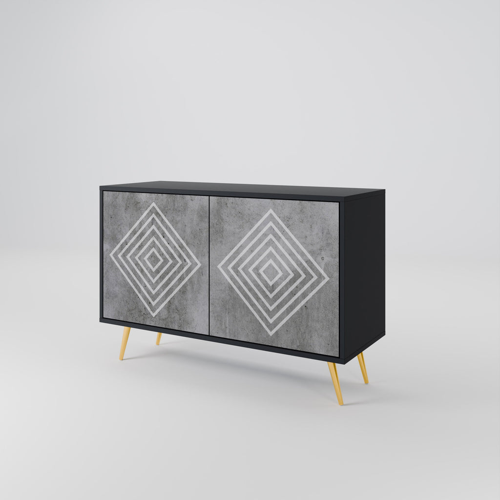 Buffet 2 portes POLYGONAL ARTISTRY en finition noire