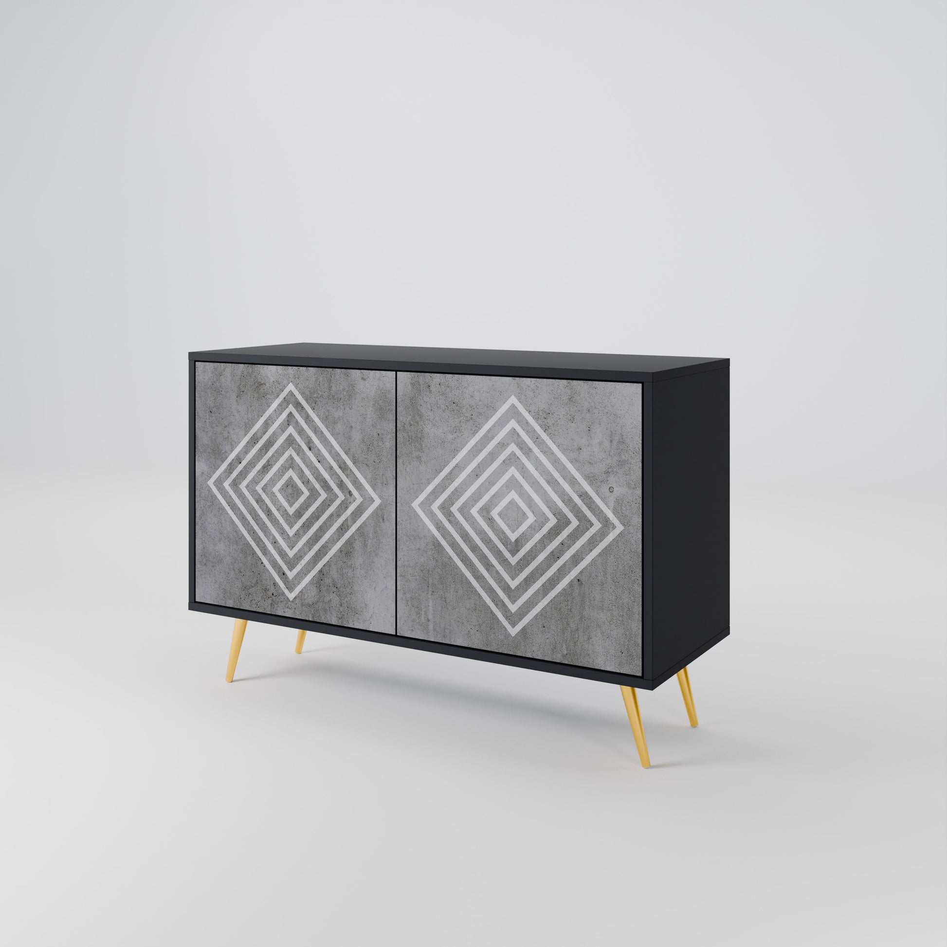 Buffet 2 portes POLYGONAL ARTISTRY en finition noire