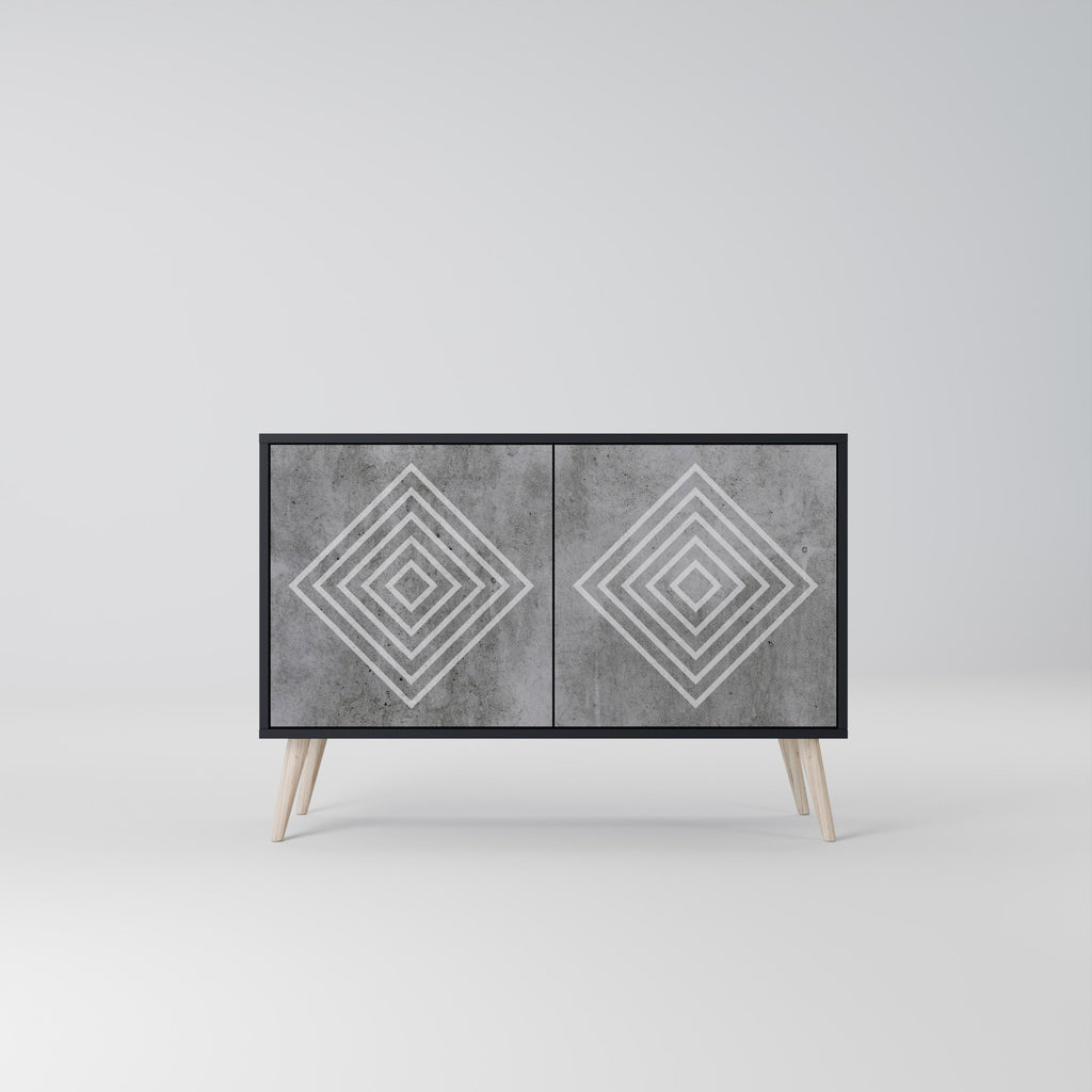 Buffet 2 portes POLYGONAL ARTISTRY en finition noire