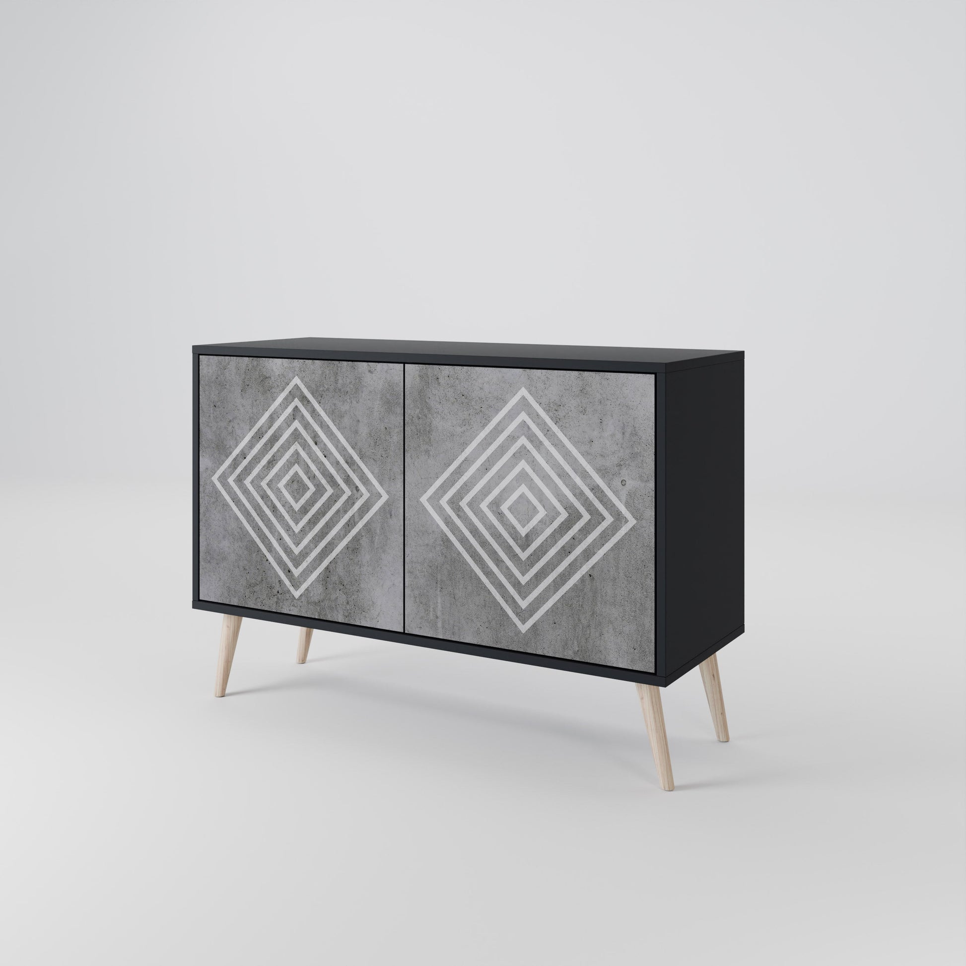 Buffet 2 portes POLYGONAL ARTISTRY en finition noire