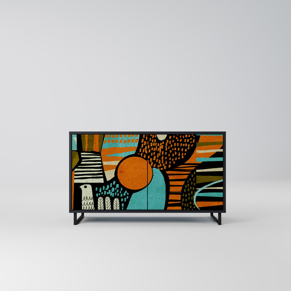 Buffet 2 portes GEODE GLIMMER finition noire