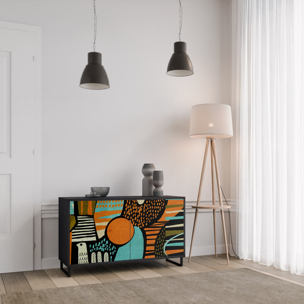 Buffet 2 portes GEODE GLIMMER finition noire